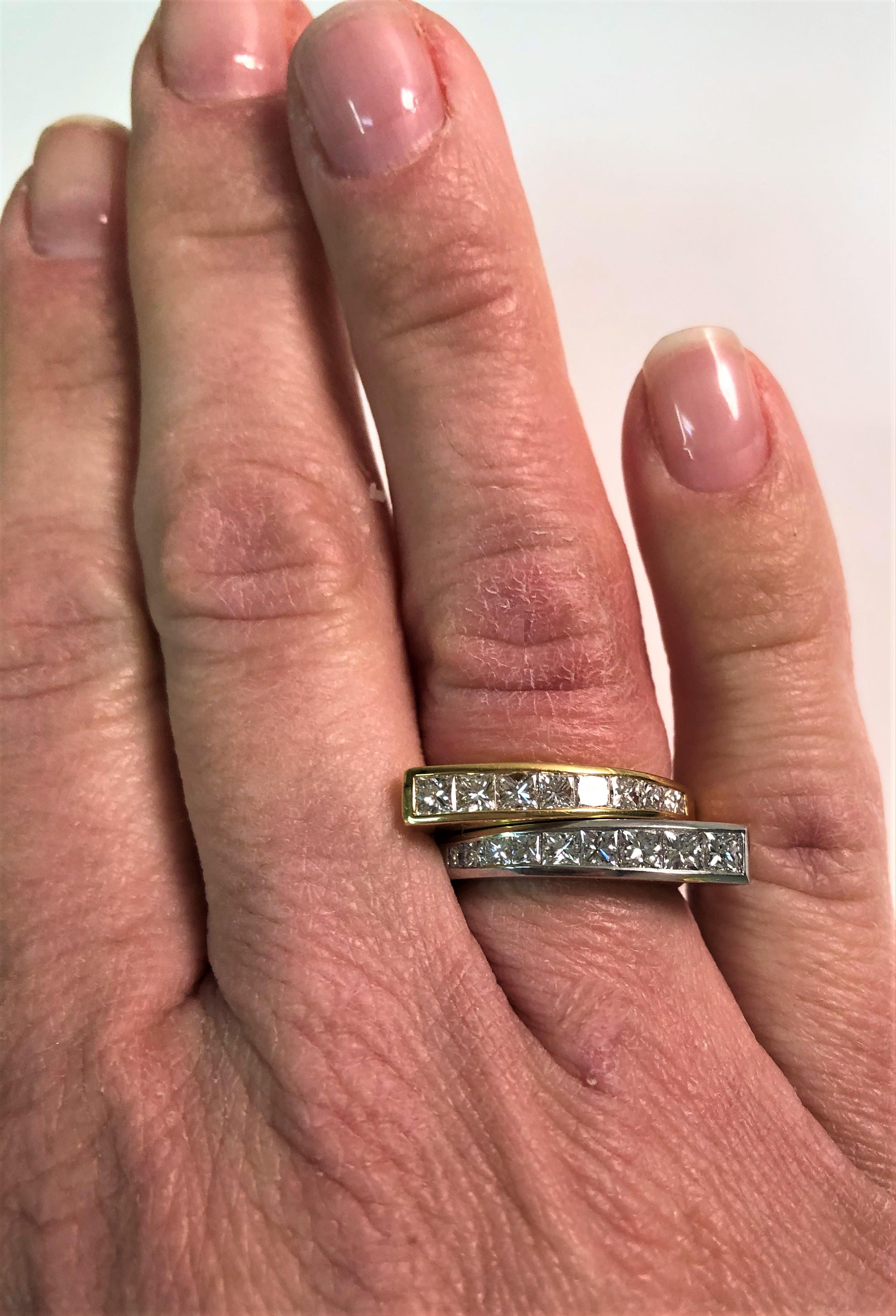 Richard Krementz 18 Karat and Platinum Diamond Ring Set For Sale 1