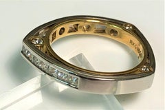 Richard Krementz 18 Karat Platinum Diamond Pyramid Ring