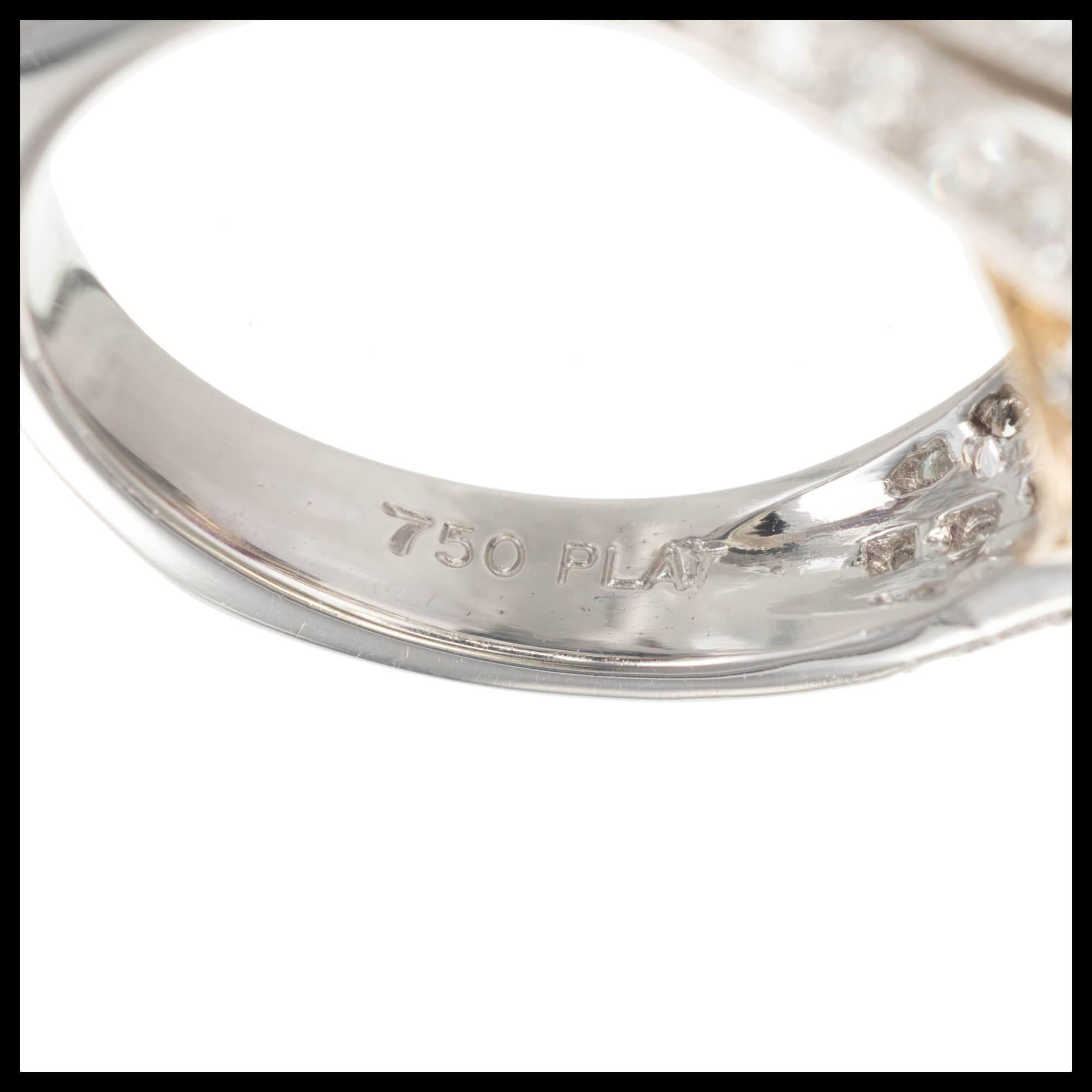 Richard Krementz 2.64 Carat Garnet Diamond Platinum Gold Engagement Ring In Good Condition In Stamford, CT