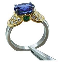 Richard Krementz 2.6ct Tanzanite Diamond Tsavorite Platinum 18K Gold Ring RKG