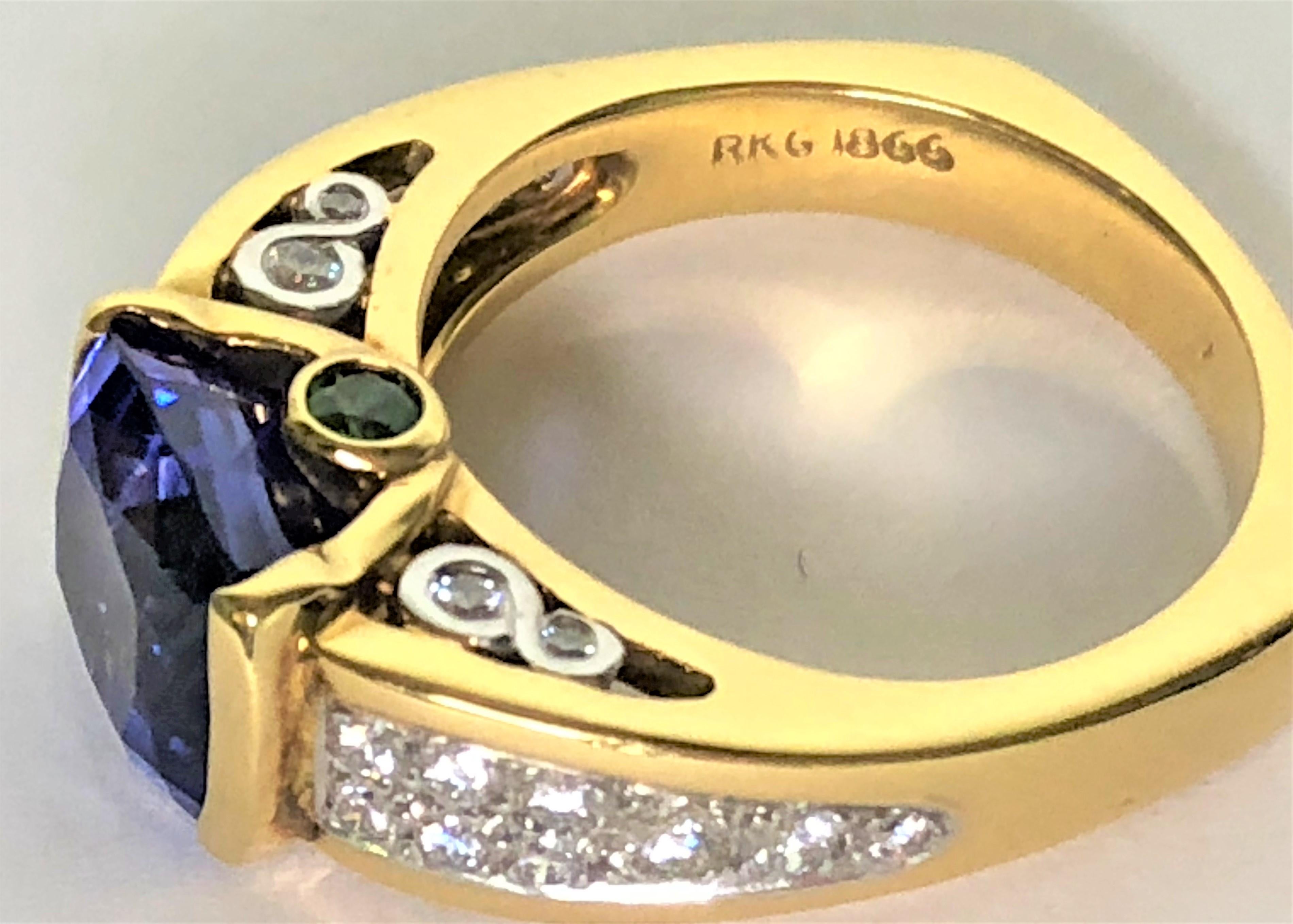 Richard Krementz 3,96 Karat Tansanit Diamant-Ring im Zustand „Neu“ in Cincinnati, OH