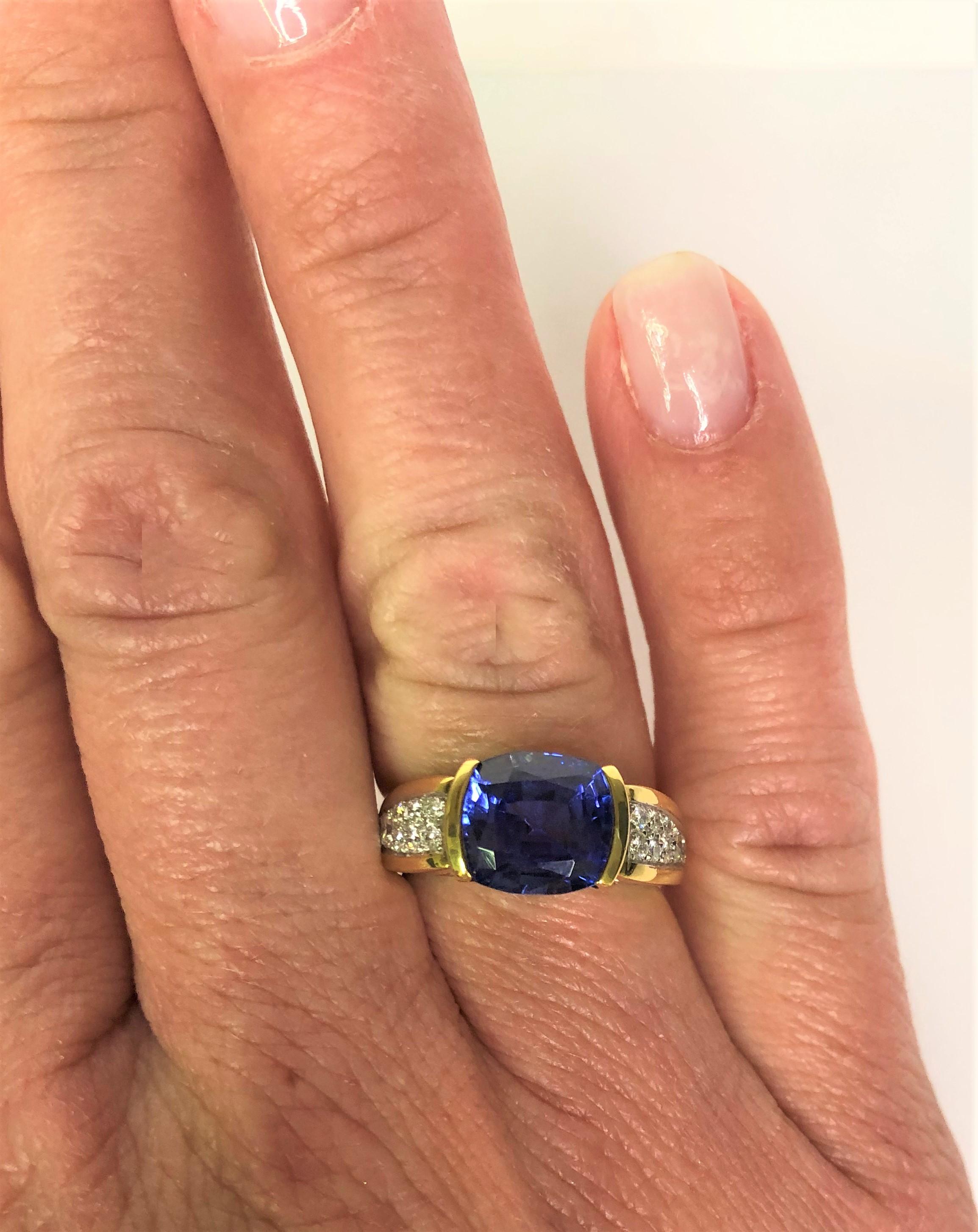 Richard Krementz 3,96 Karat Tansanit Diamant-Ring 1
