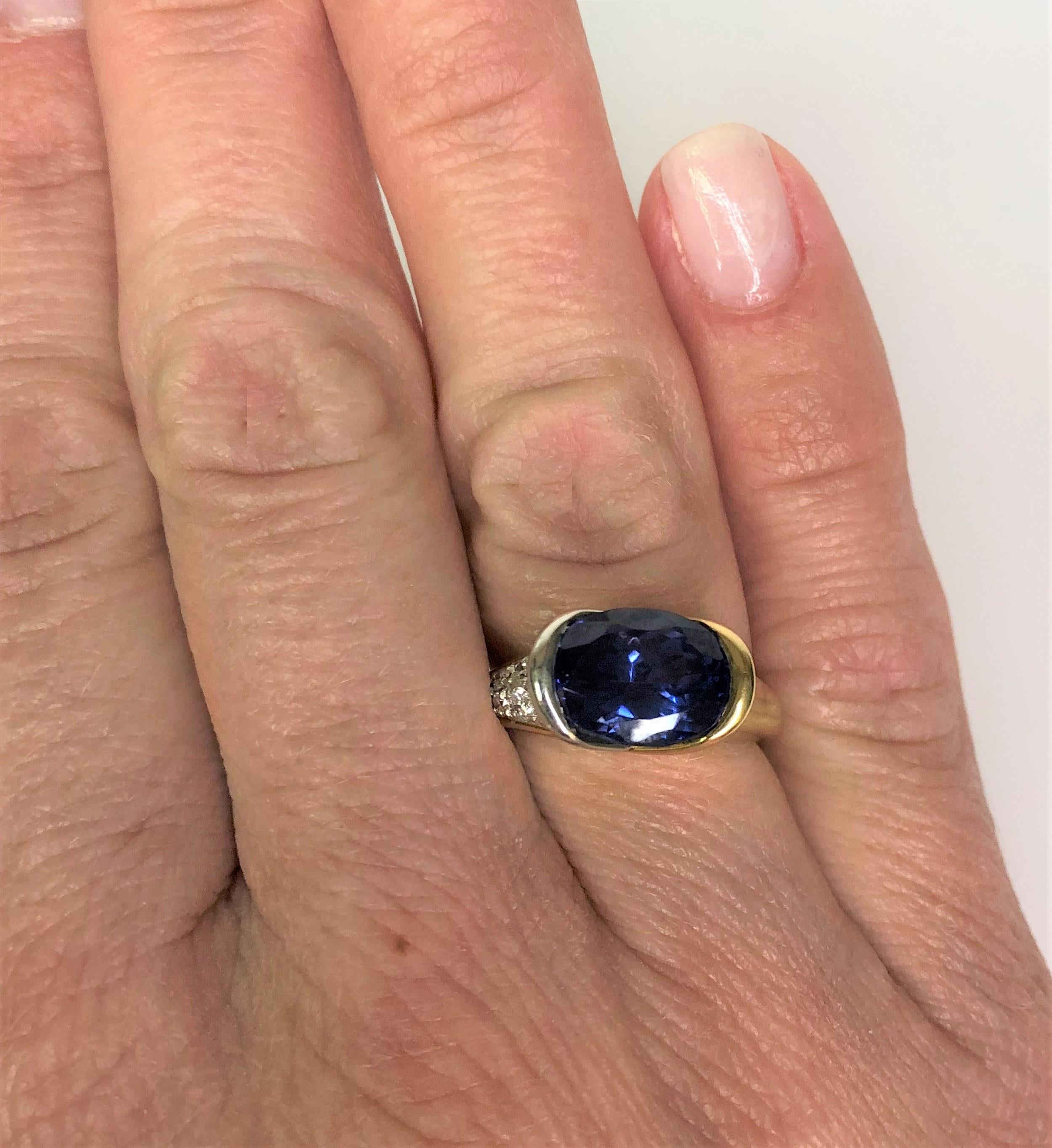 Women's or Men's Richard Krementz 4.8 Tanzanite Diamond Ring