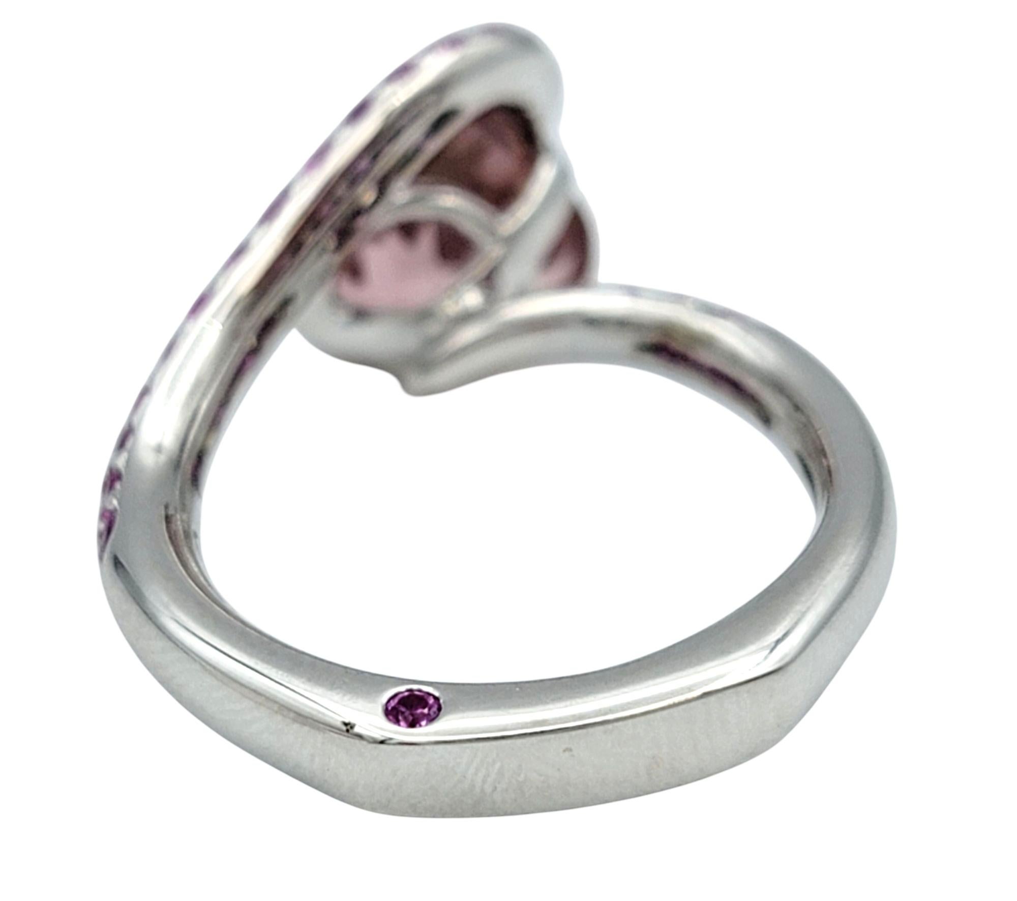Richard Krementz Heart Cut Tourmaline 18K Ring with Pink Sapphire and Diamonds For Sale 2