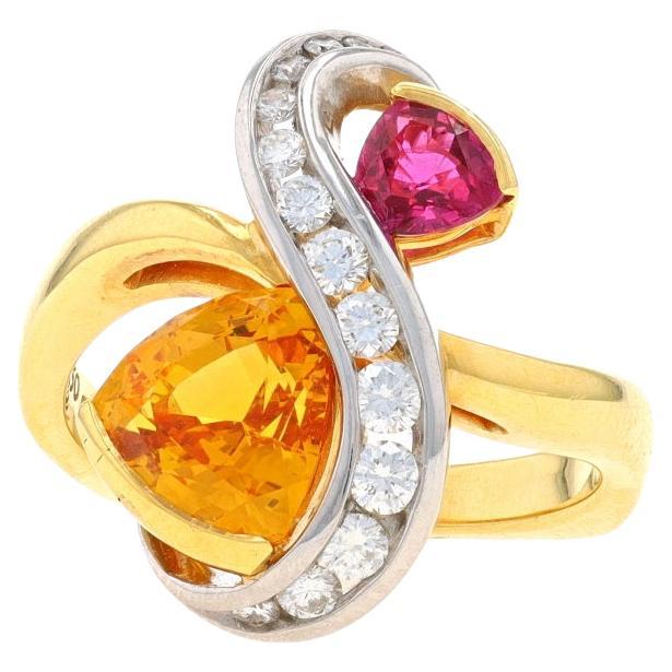 Richard Krementz Bypass-Ring Gold 18k Platin Trillion 2,65 Karat Saphir Diamant im Angebot