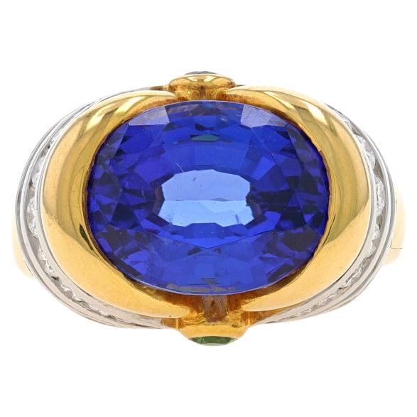 Richard Krementz Tanzanite Diamond Garnet Ring Yellow Gold 18k Platinum 9.59ctw