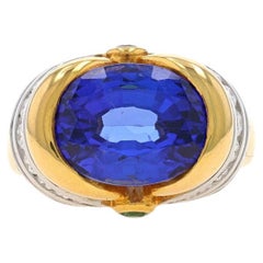 Richard Krementz Anello con granato e diamante tanzanite Oro giallo 18k Platino 9,59ctw