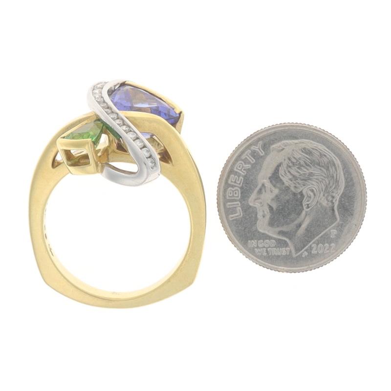 Women's Richard Krementz Tanzanite Garnet Diamond Two-Stone Ring Gold18k Platinum3.27ctw For Sale