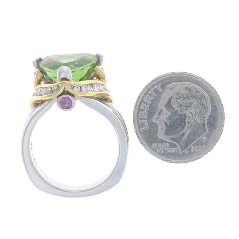 Richard Krementz Turmalin-Diamant-Saphir-Ring Platin Gold 18k Trill6.65ctw im Zustand „Hervorragend“ in Greensboro, NC