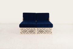 Richard L. Sandfort, Aluminum Outdoor Lounge& Ottomans Set –1950