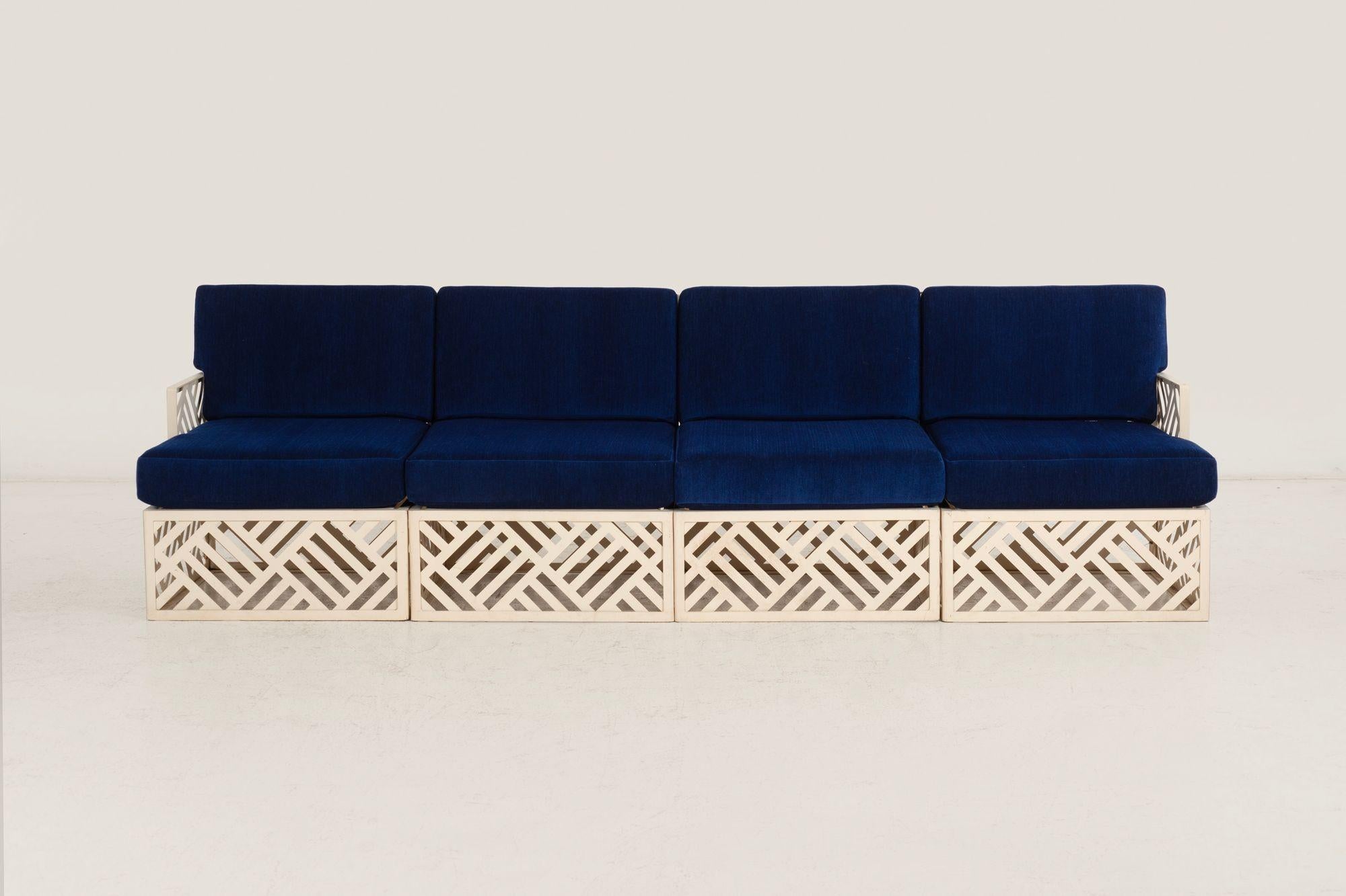 Richard L. Sandfort, Aluminum Outdoor Sofa Sectional –1950 Moderno de mediados de siglo en venta