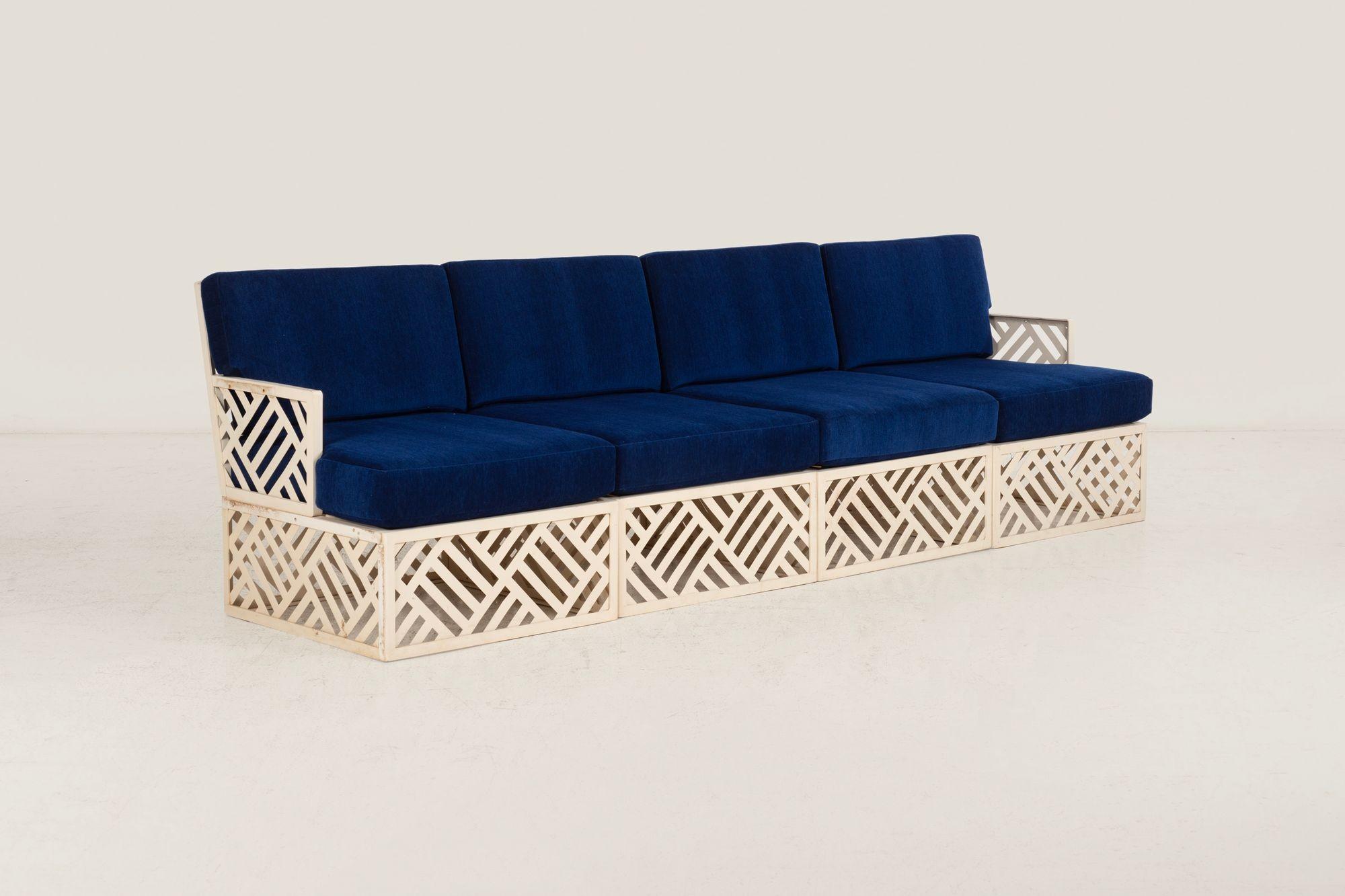 Richard L. Sandfort, Aluminum Outdoor Sofa Sectional –1950 Estadounidense en venta