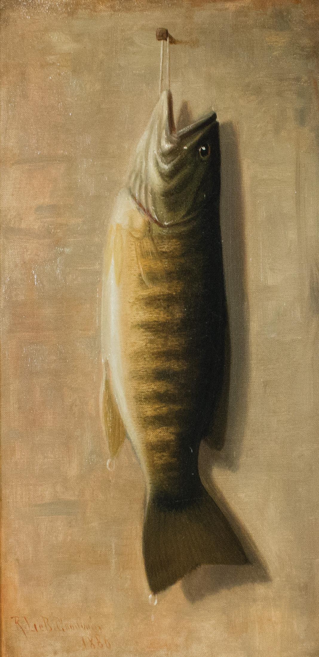 Trophy Fish by Upstate New York Artist Richard Goodwin, 1860 - Painting by Richard Labarre Goodwin