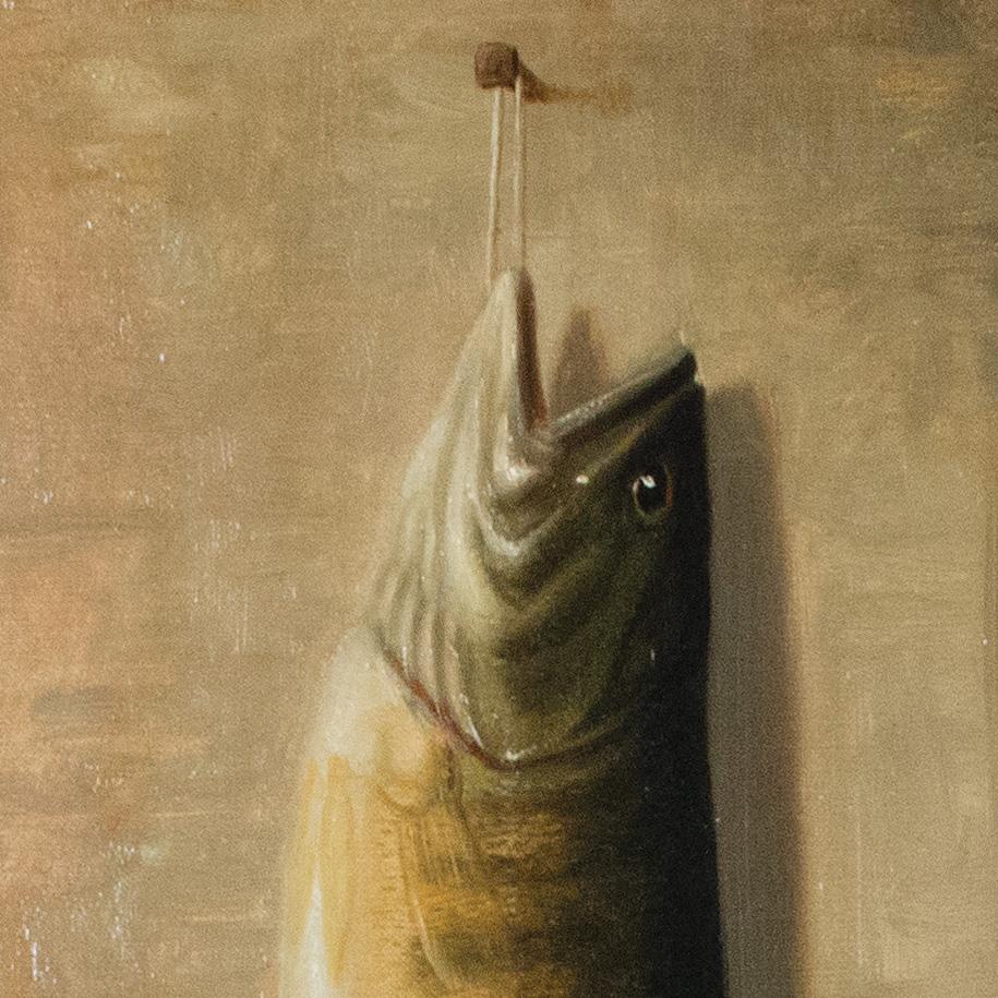 Trophy Fish by Upstate New York Artist Richard Goodwin, 1860 - Realist Painting by Richard Labarre Goodwin