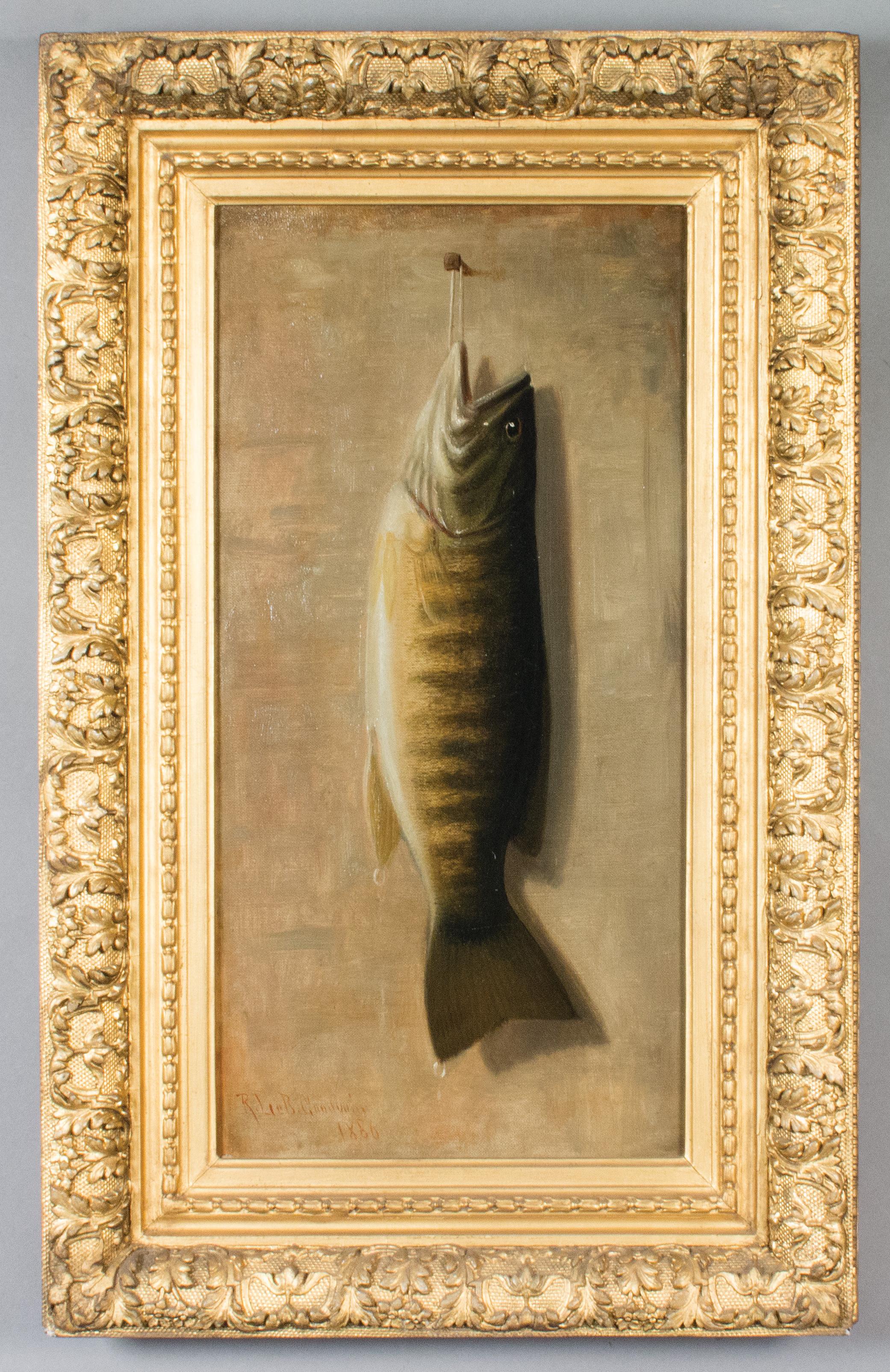 Richard Labarre Goodwin Animal Painting – Trophäenfisch von Upstate New York Künstler Richard Goodwin, 1860