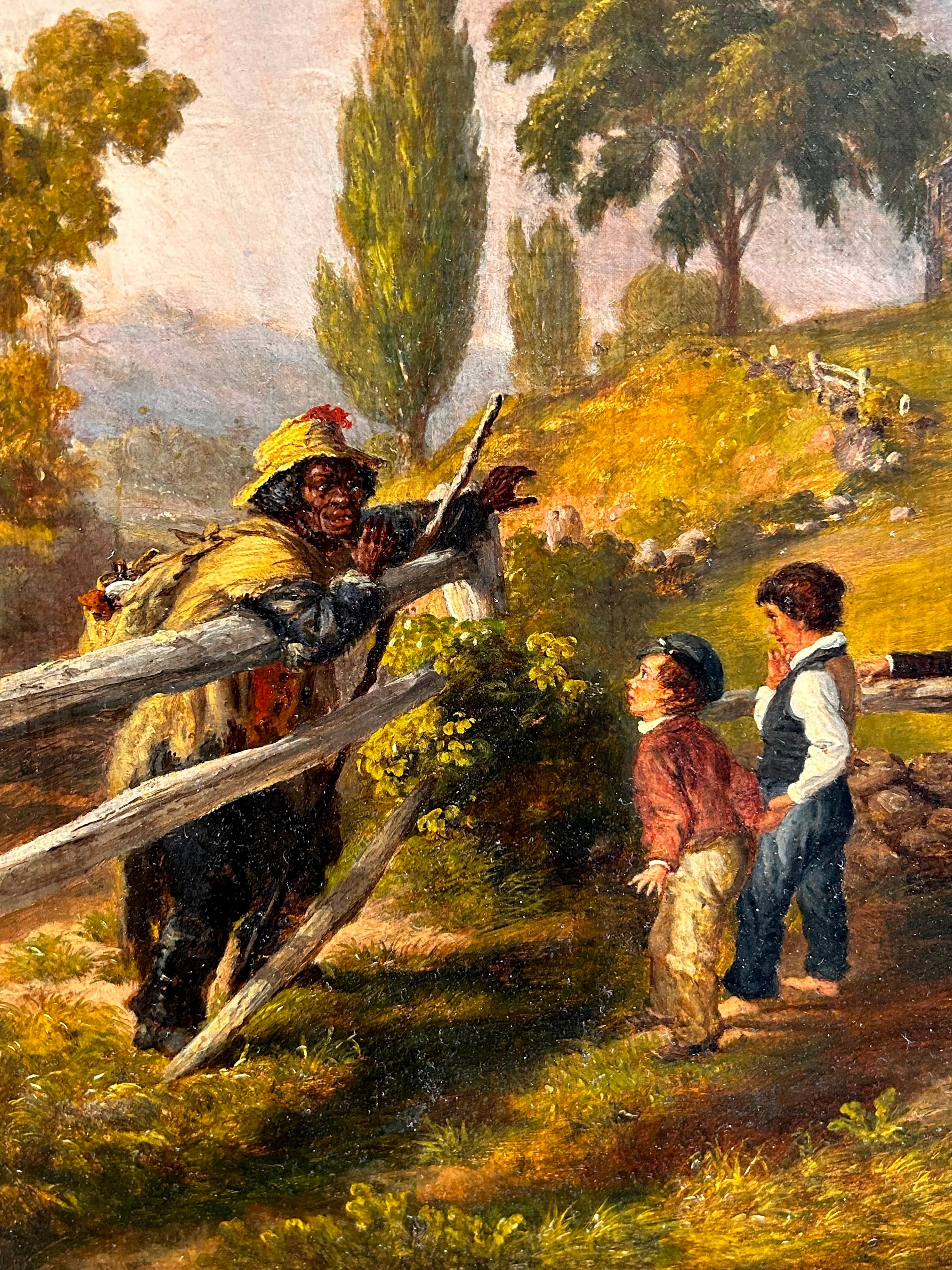 El amigo de un amigo (pintura al óleo de chicos jóvenes en un paisaje) - Painting de Richard Law Hinsdale