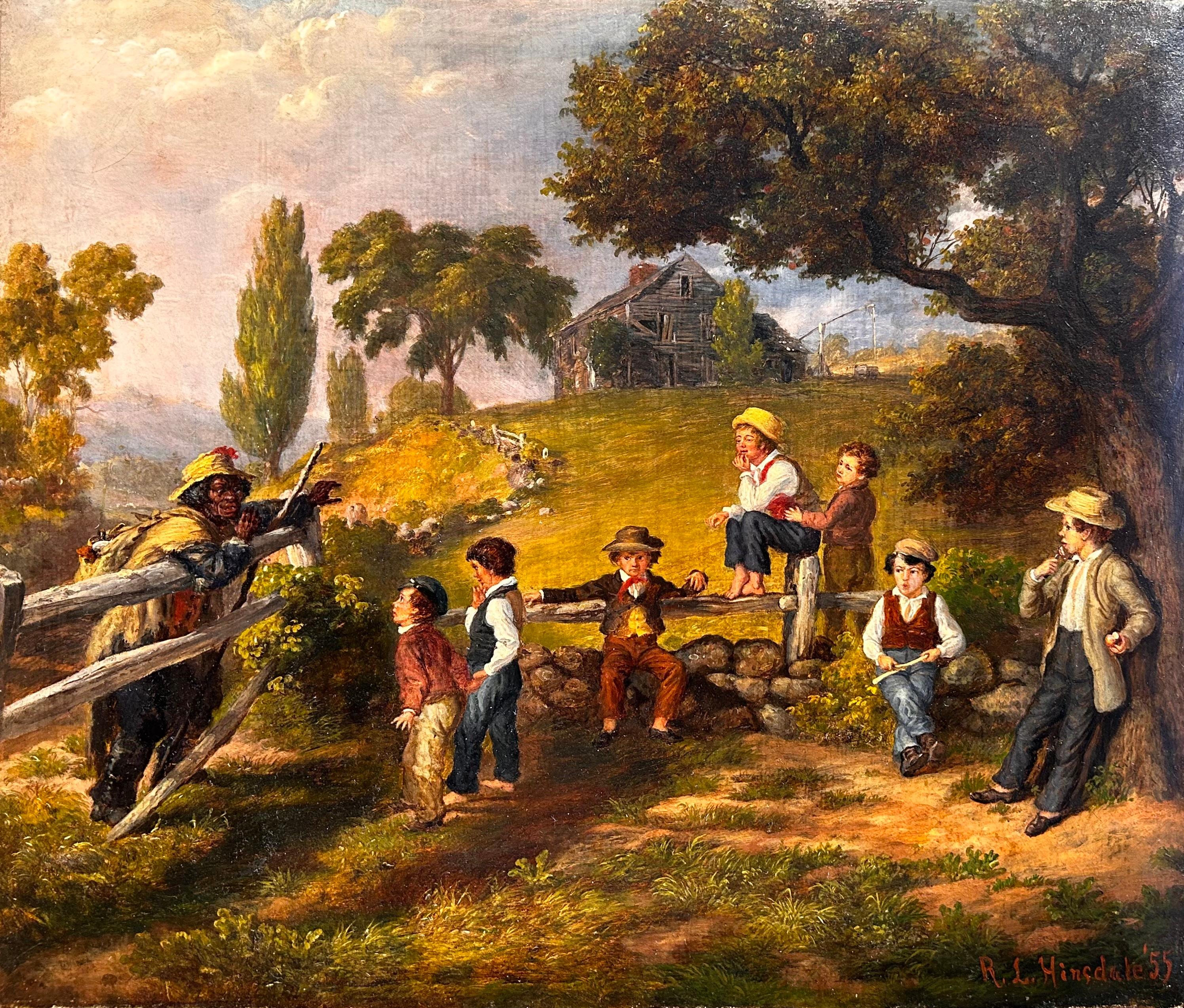 A Friend of a Friend (oil painting of young boys in landscape)