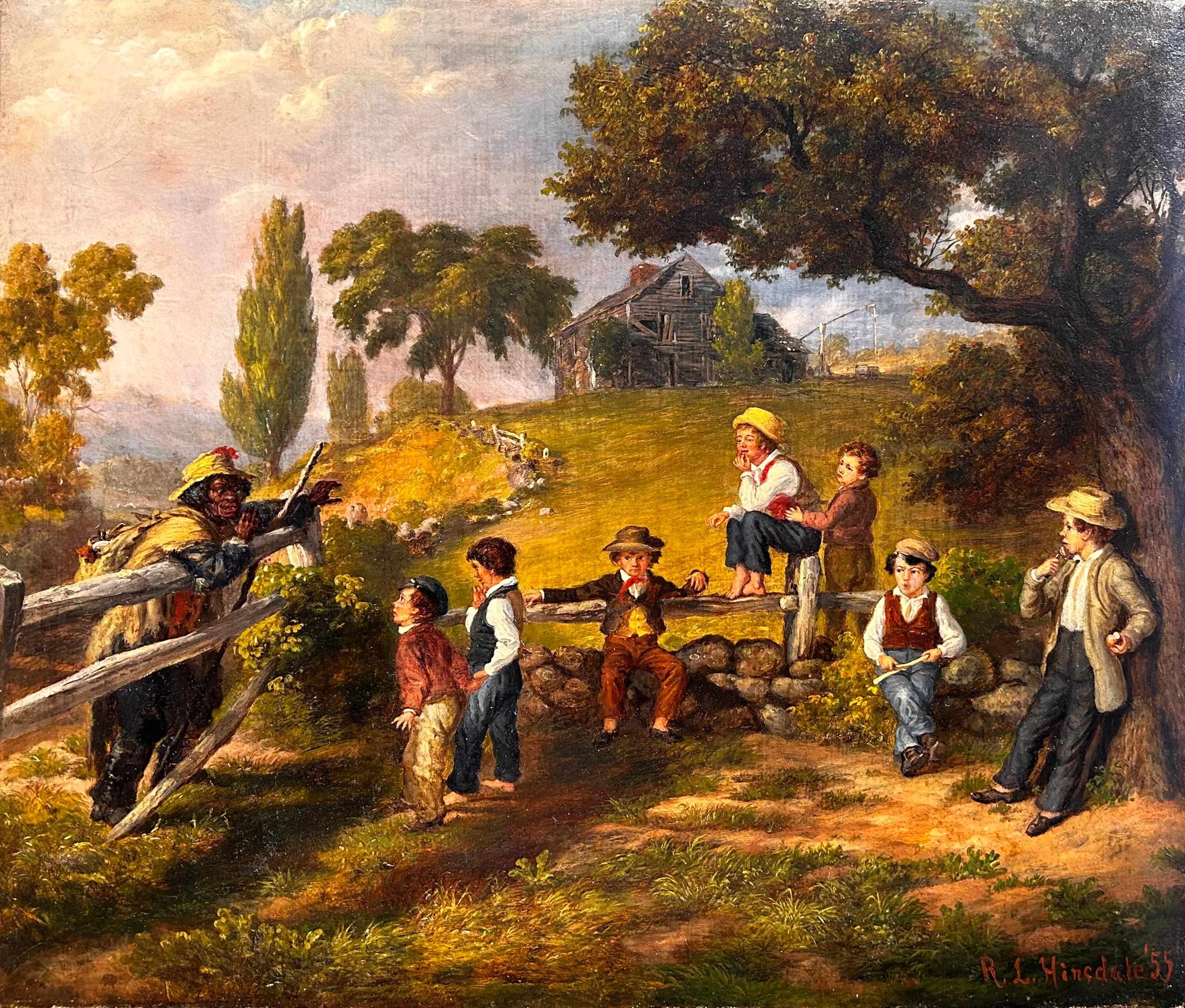A Friend of a Friend (oil painting of young boys in landscape)
