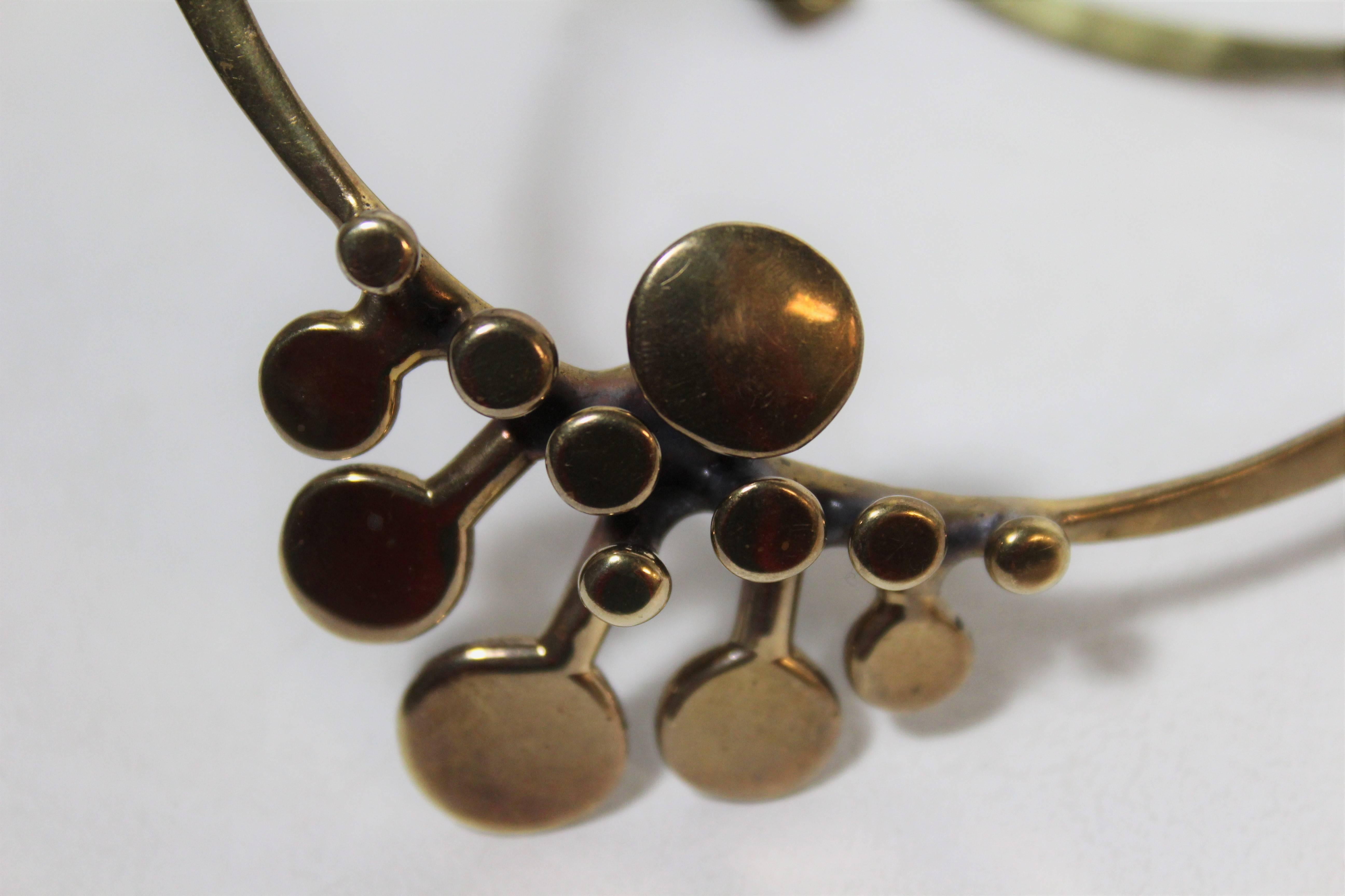 American Richard Lawless Bronze Brutalist Necklace For Sale
