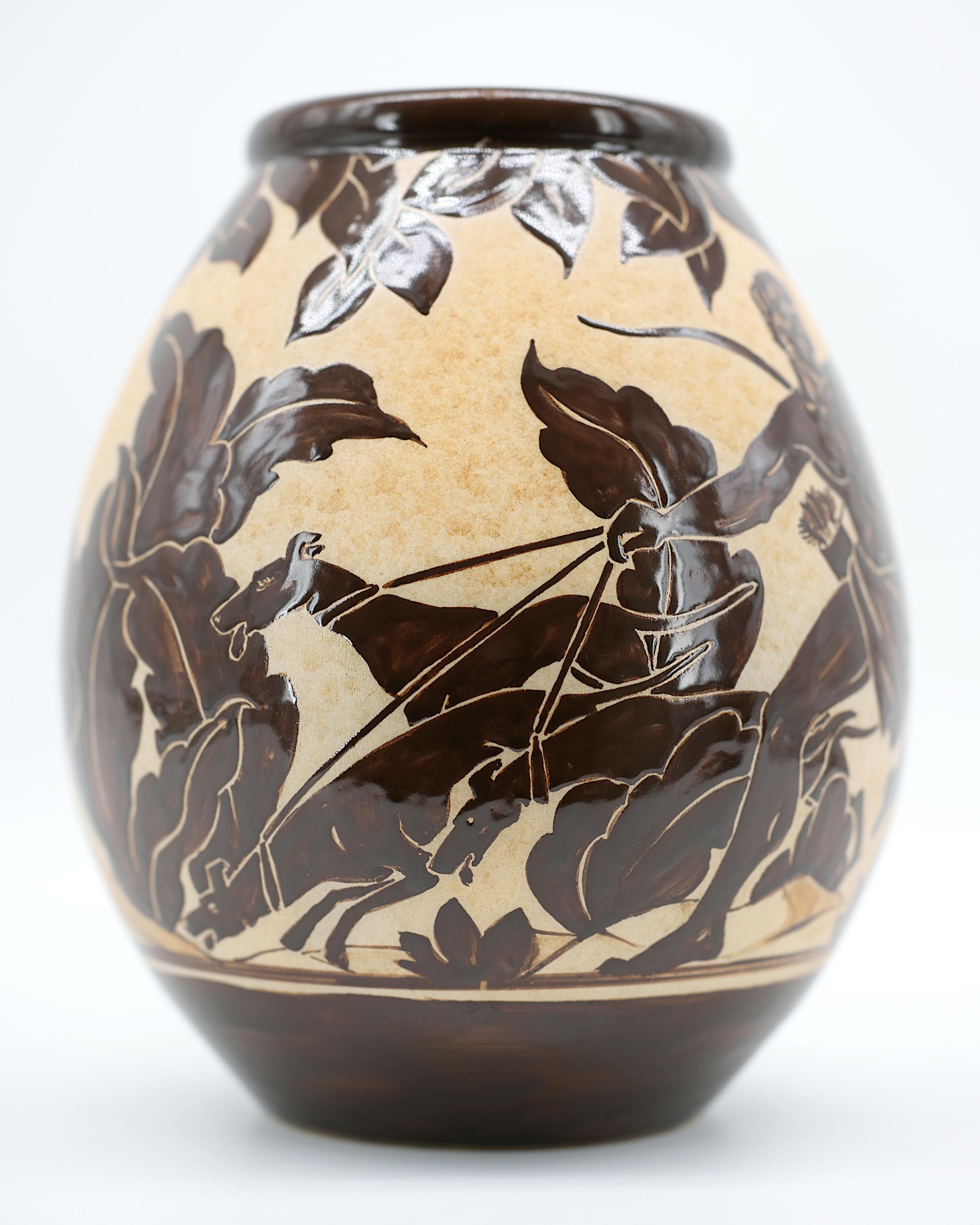 Richard LE CORRONE at CIBOURE Grande vaso greco in gres, primi anni '50 in vendita 1