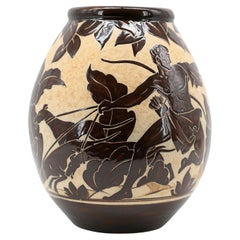Richard LE CORRONE at CIBOURE Large Greek Stoneware Vase, Early 1950s