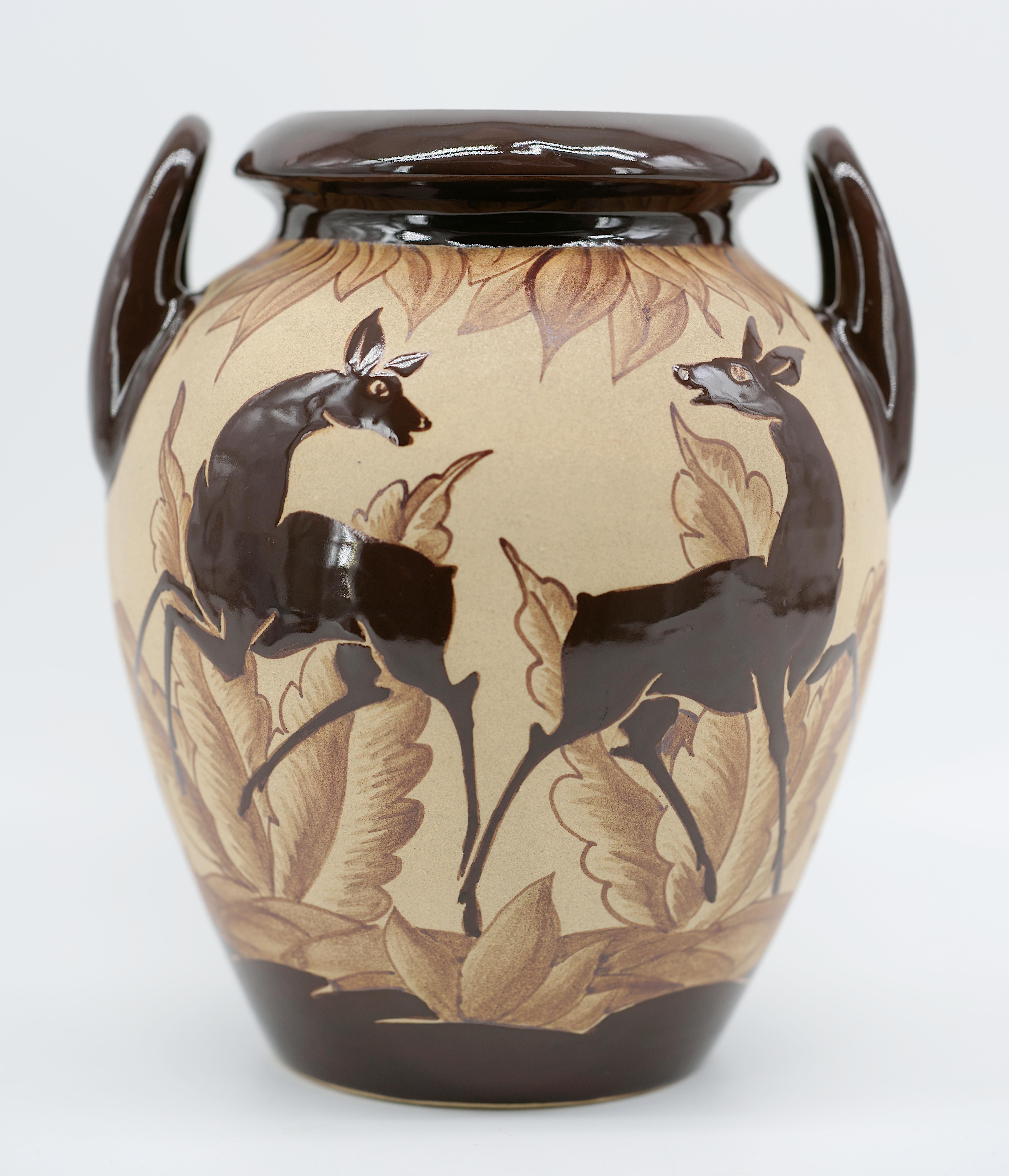 Francese Richard Le Corrone a Ciboure Vaso grande in gres, primi anni '50 in vendita