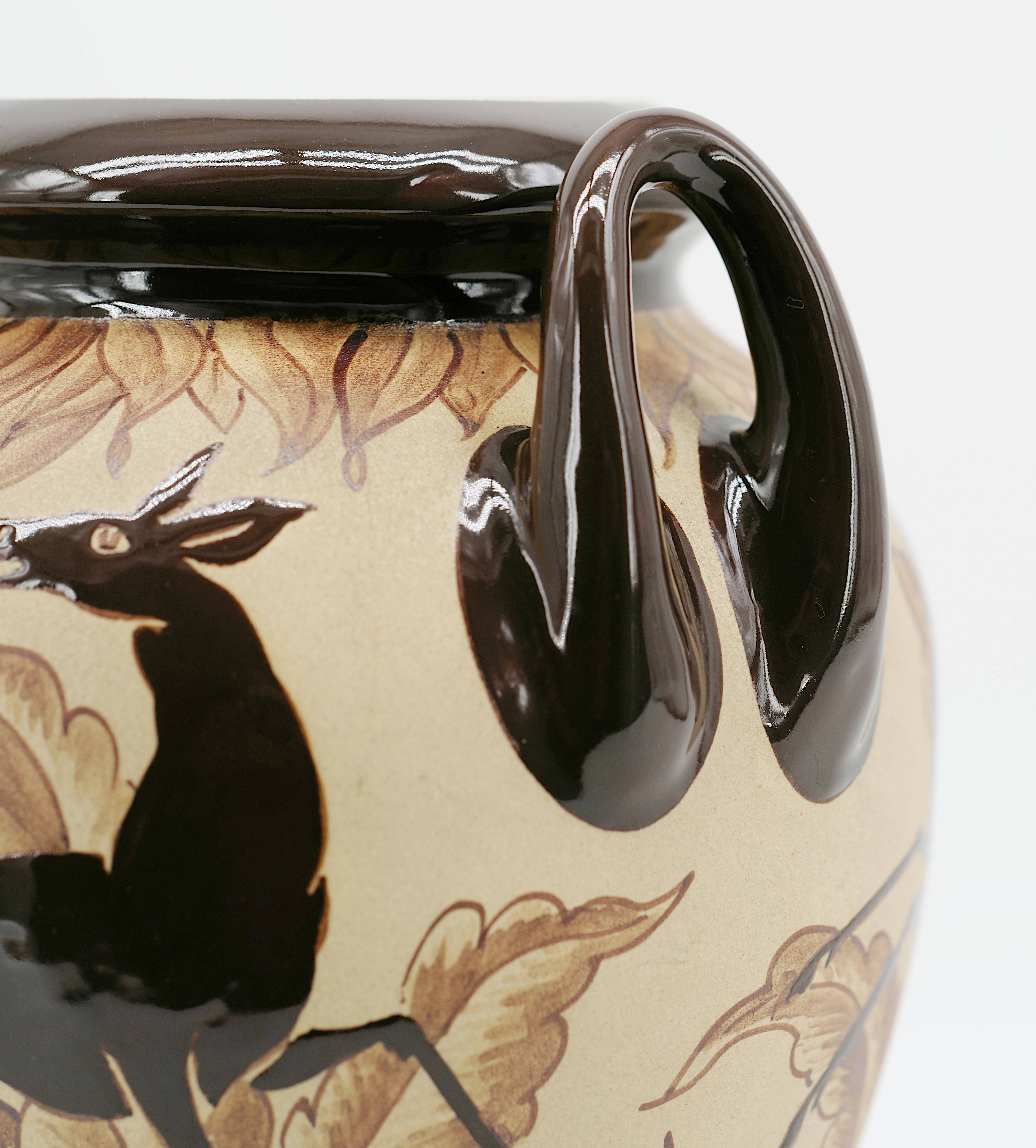 Ceramica Richard Le Corrone a Ciboure Vaso grande in gres, primi anni '50 in vendita