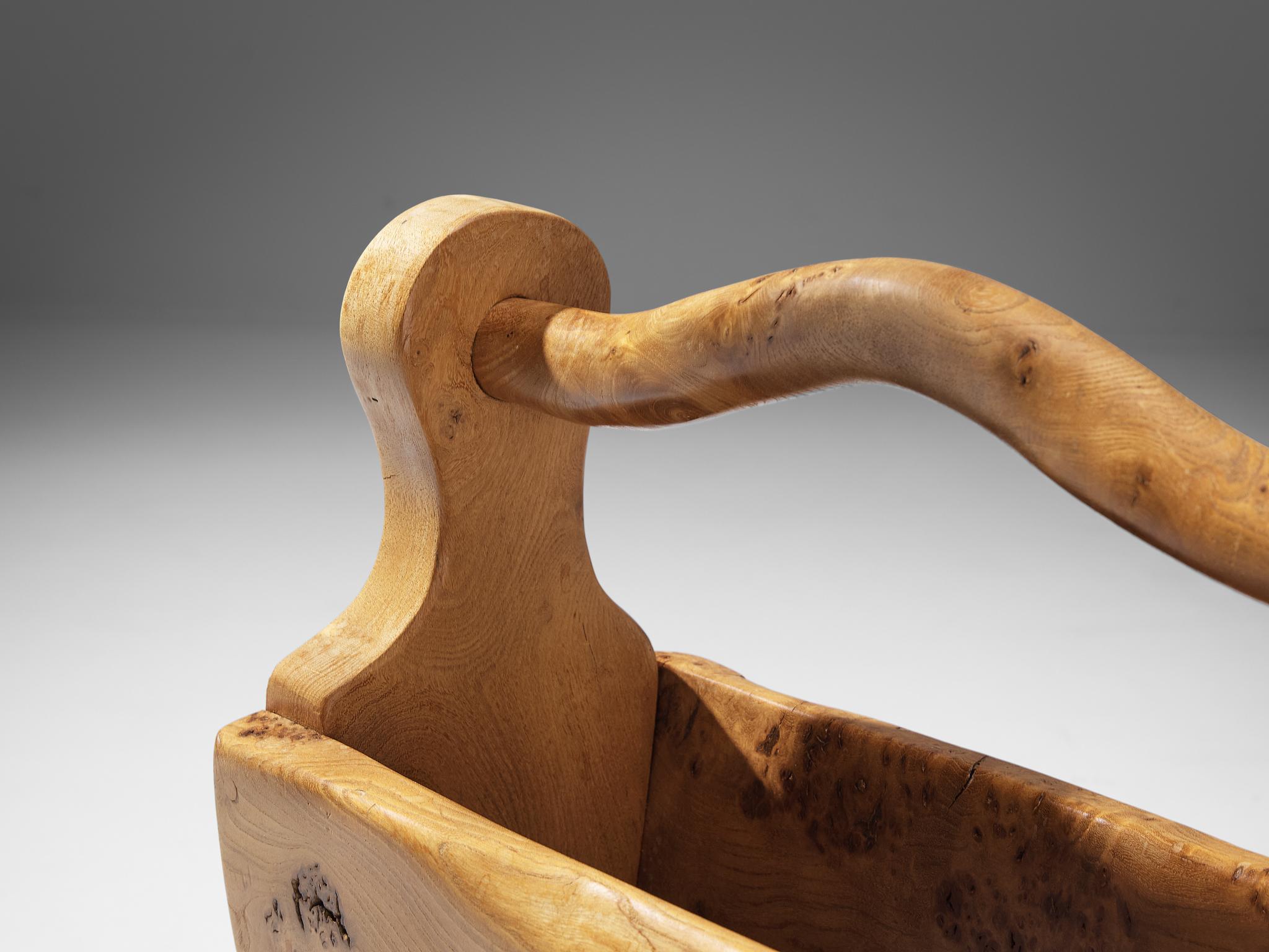 Richard Rack Richard Lecompte Magazine Rack in Birdseye Elm For Sale at 1stDibs