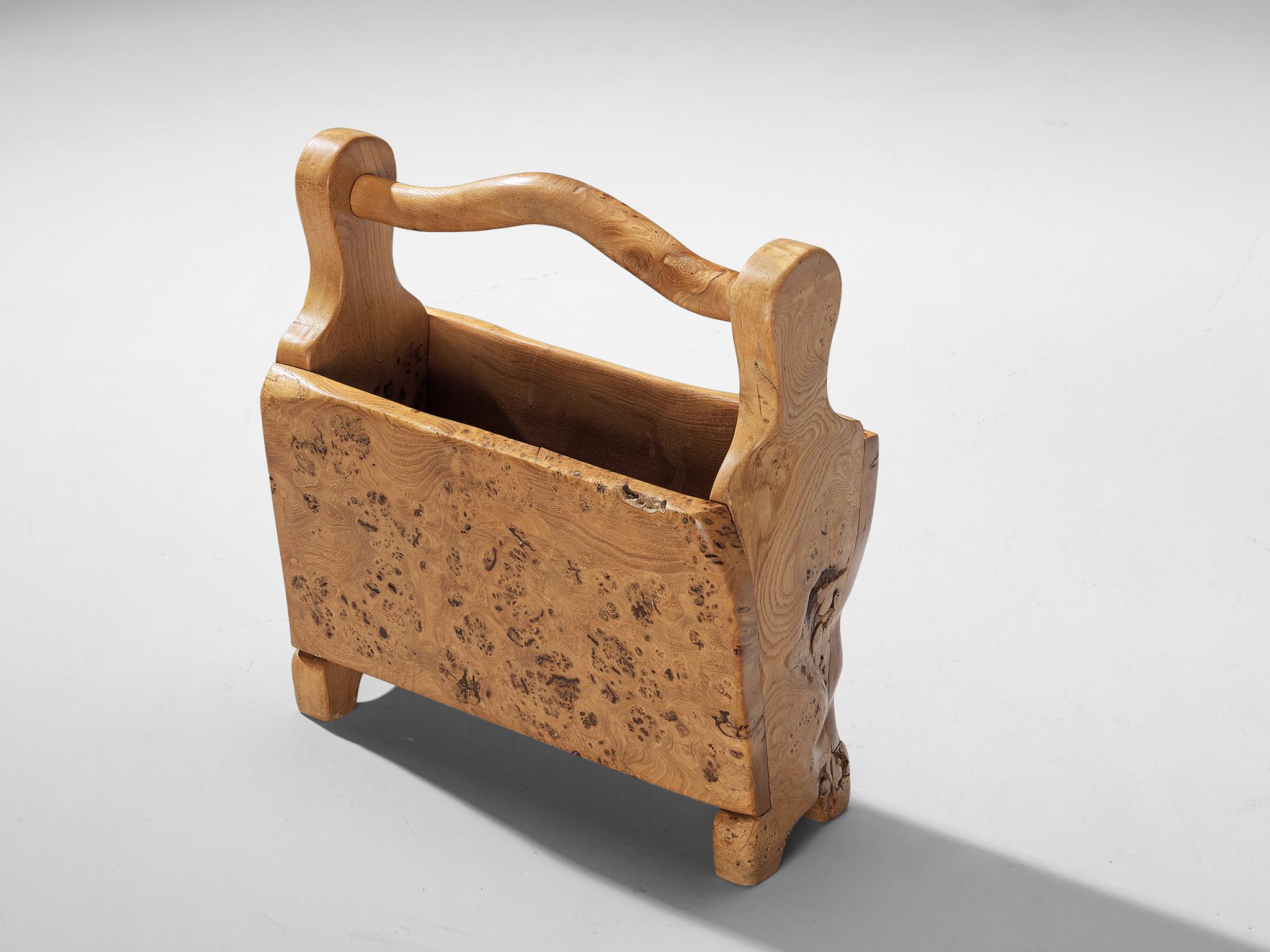Richard Rack Richard Lecompte Magazine Rack in Birdseye Elm For Sale at 1stDibs
