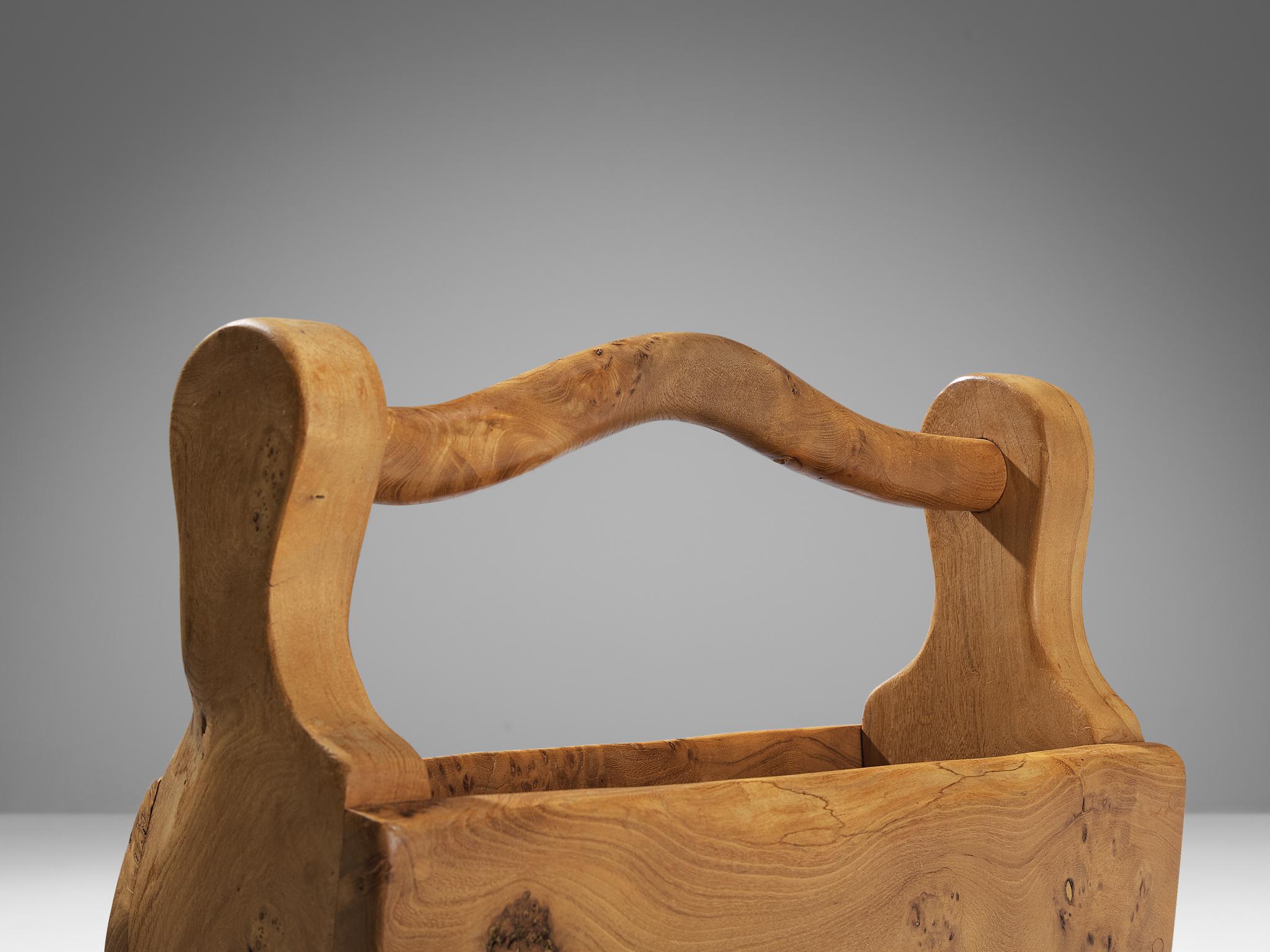 Richard Rack Richard Lecompte Magazine Rack in Birdseye Elm For Sale at 1stDibs