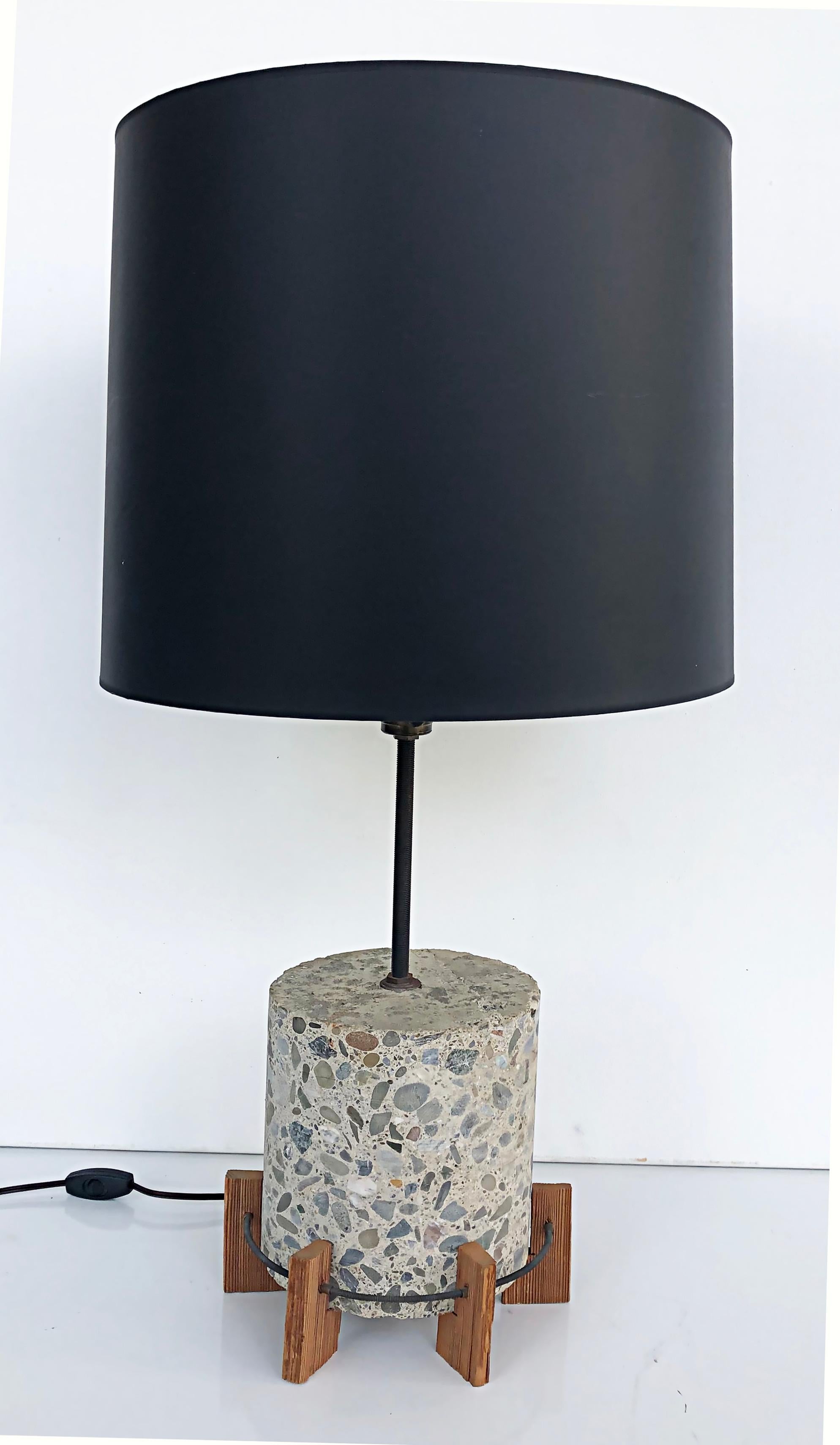 Vintage Richard Lee Parker Studio Terrazzo Wood Table Lamp, Signed 1992 For Sale 2