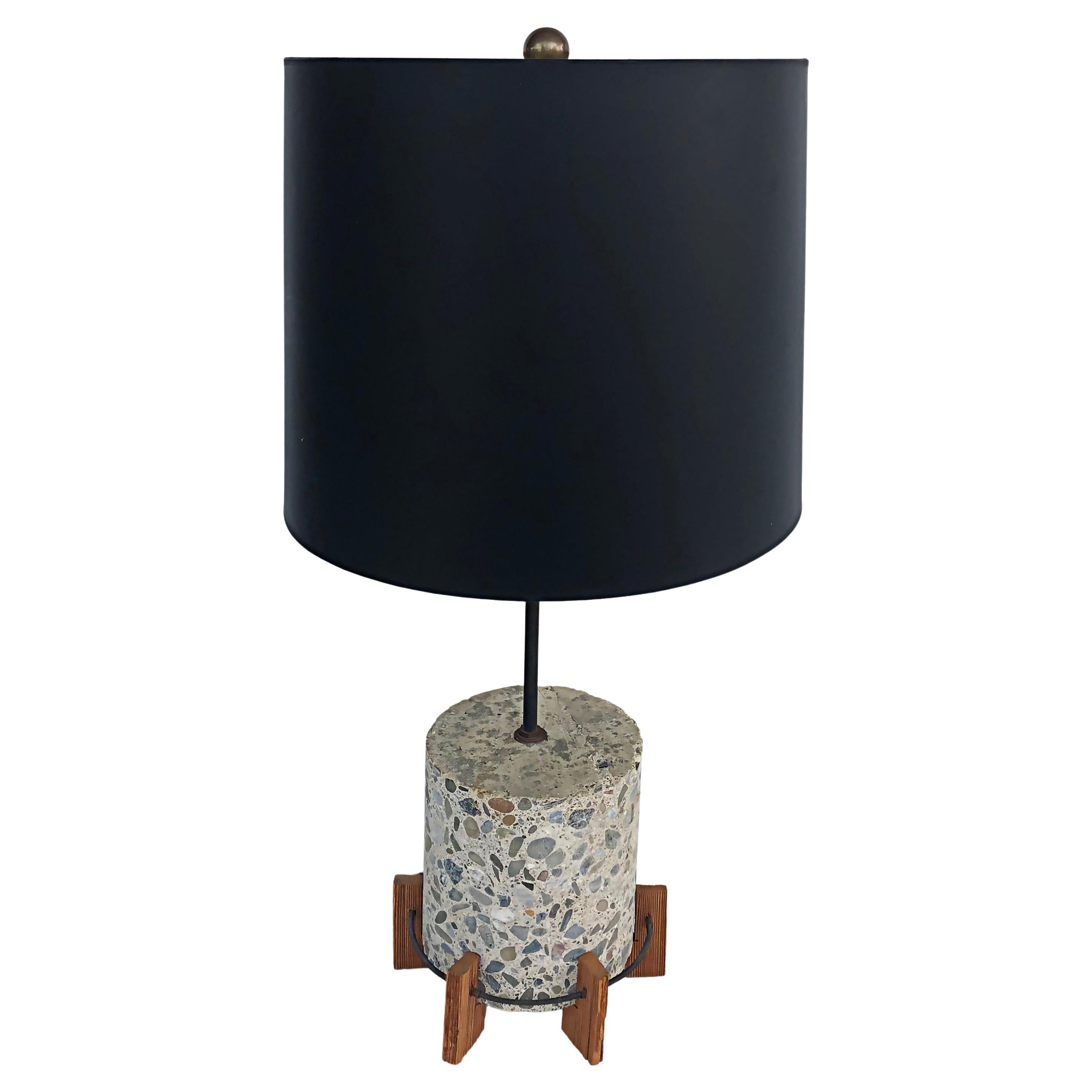 Vintage Richard Lee Parker Studio Terrazzo Wood Table Lamp, Signed 1992 For Sale