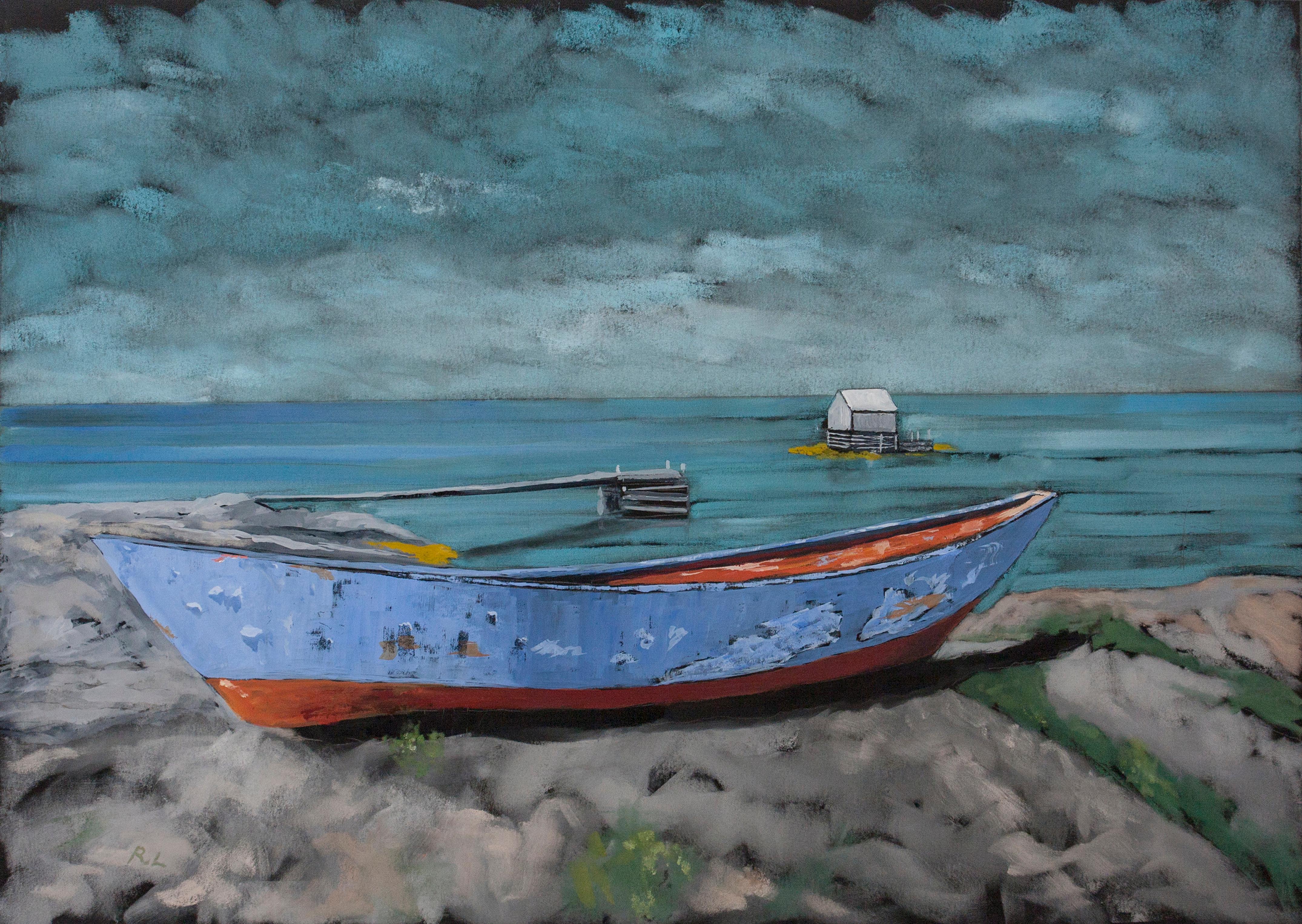 Dory, Blue Rocks, Nova Scotia (Original Landscape Painting, 2019)