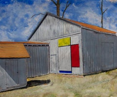 Homage to Mondrian, Acrylic Landscape Painting, 2021
