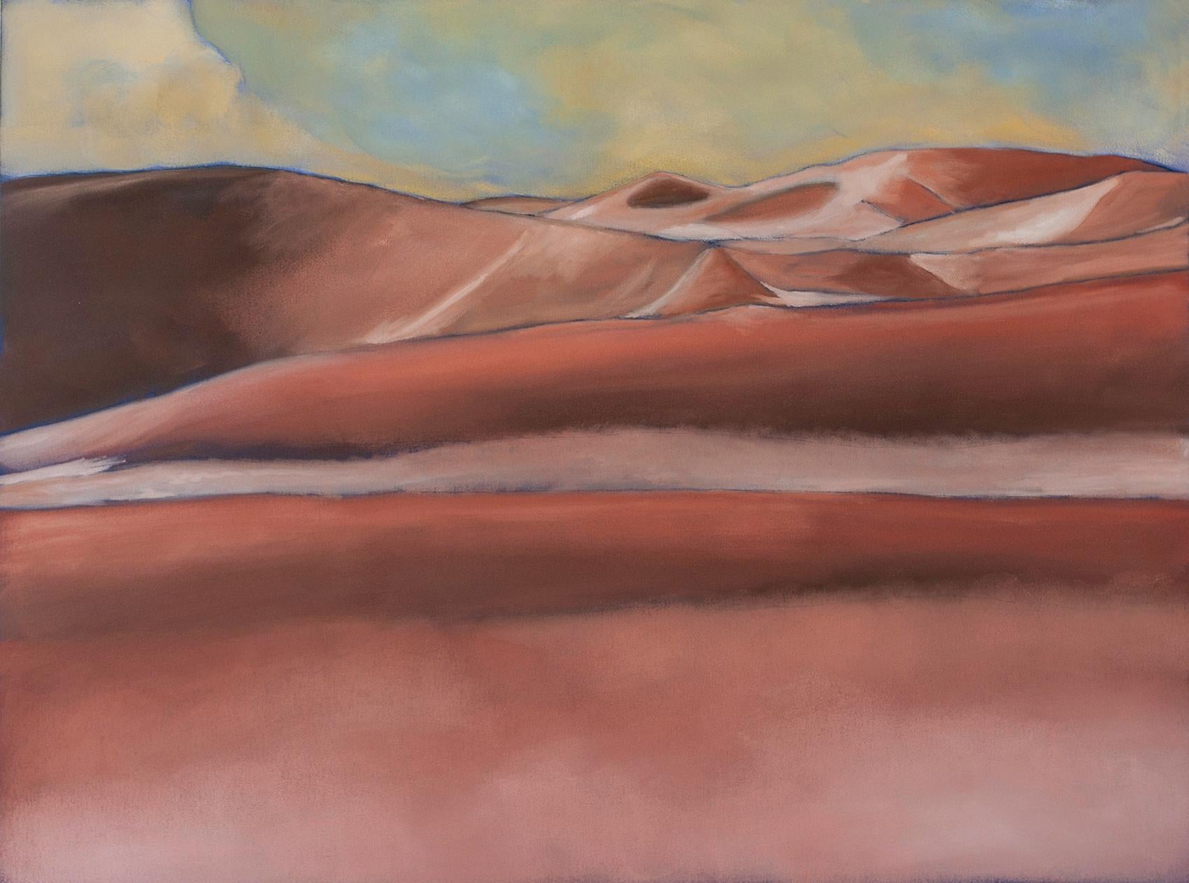 Namibia, Dunes n° 2, Peinture de paysage originale, 2015