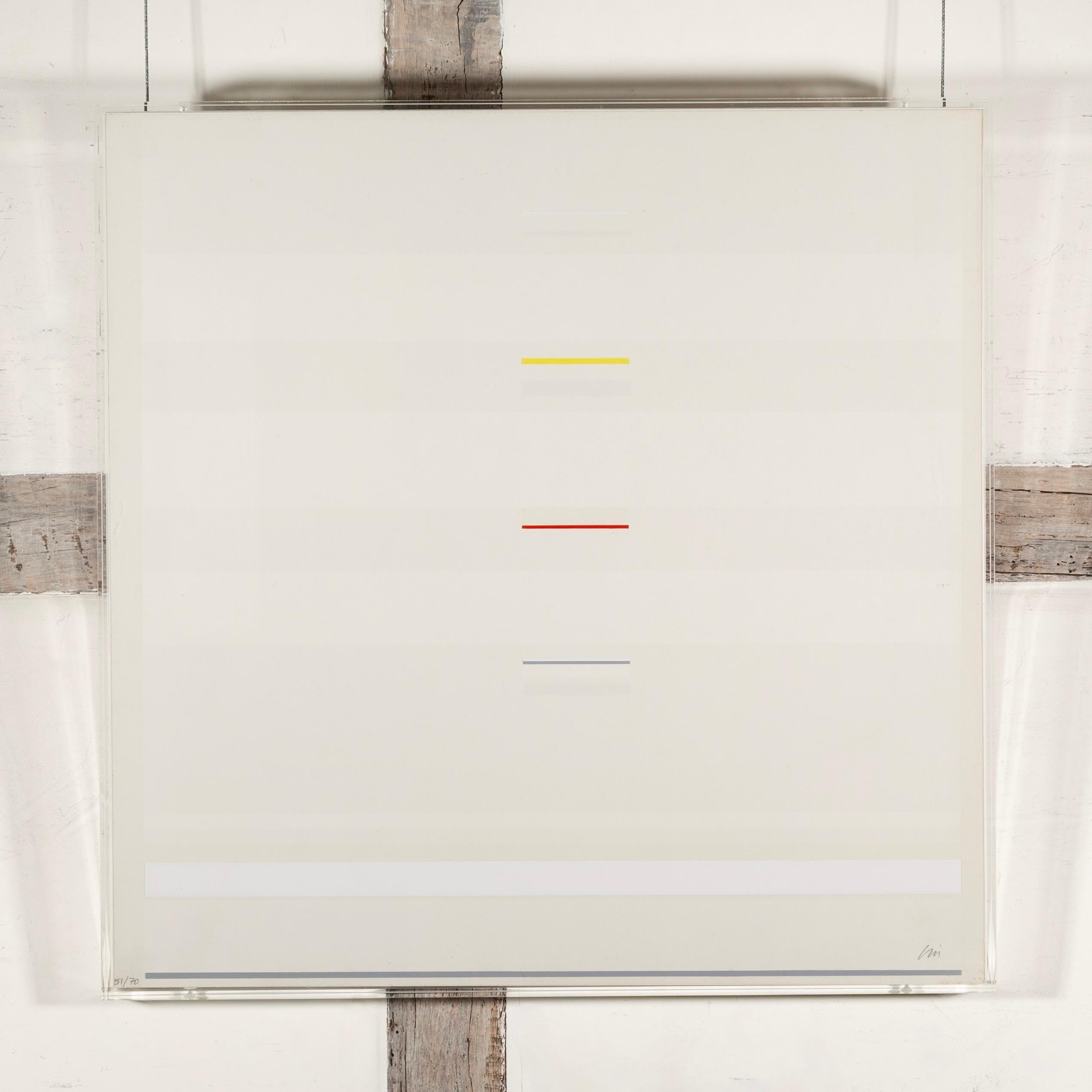 May 2 - 20th Century White Abstract Minimalist Screenprint by Richard Lin For Sale 1