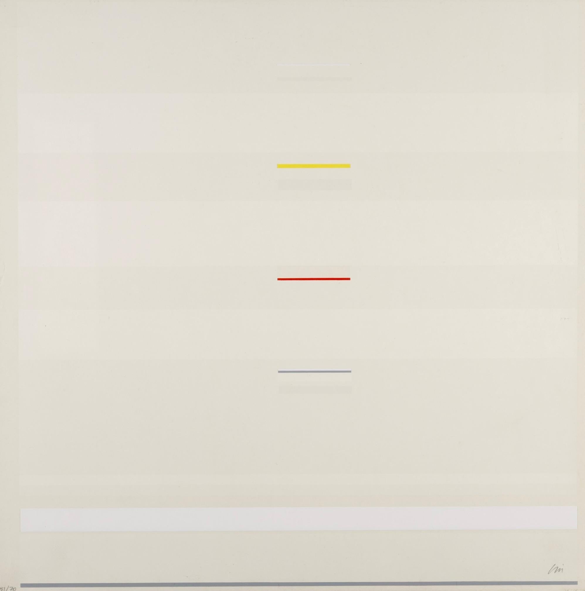May 2 - 20th Century White Abstract Minimalist Screenprint by Richard Lin