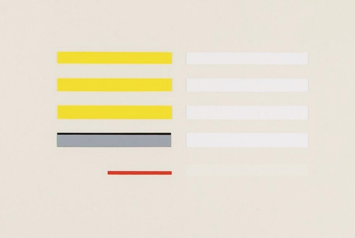 May 3 - by Richard Lin, 20th Century White + Yellow Abstract Minimalist Print For Sale 2