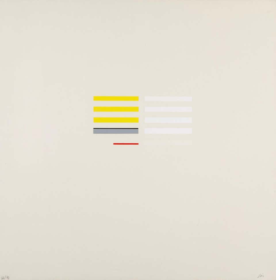 May 3 - by Richard Lin, 20th Century White + Yellow Abstract Minimalist Print