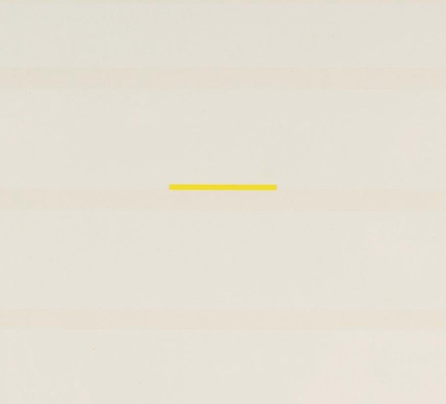 May I - 20th Century White Abstract Minimalist Print on Wove with Acetate For Sale 2