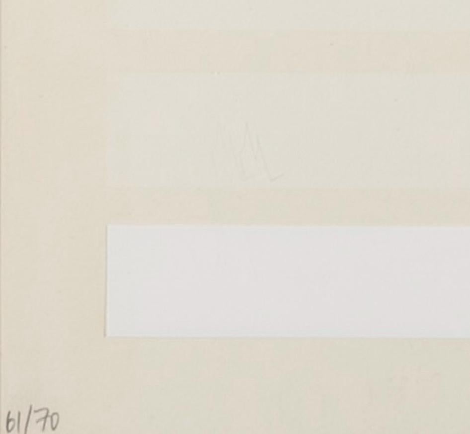 May I - 20th Century White Abstract Minimalist Print on Wove with Acetate For Sale 5