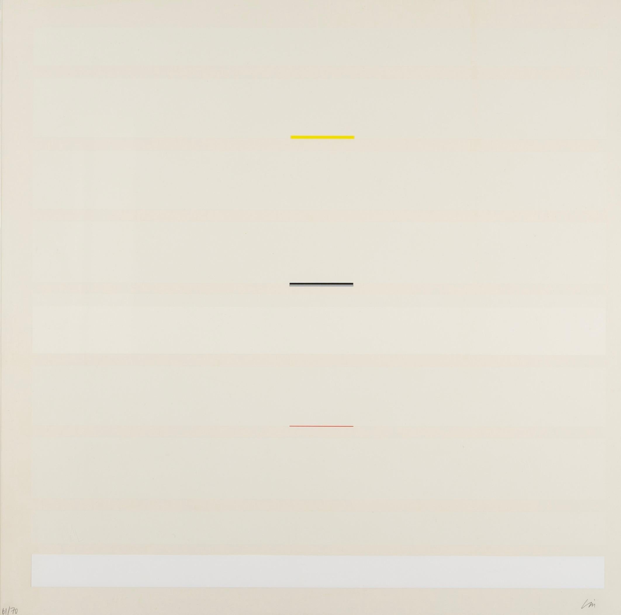 Richard Lin Abstract Print - May I - 20th Century White Abstract Minimalist Print on Wove with Acetate