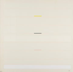 May I - 20th Century White Abstract Minimalist Print on Wove with Acetate