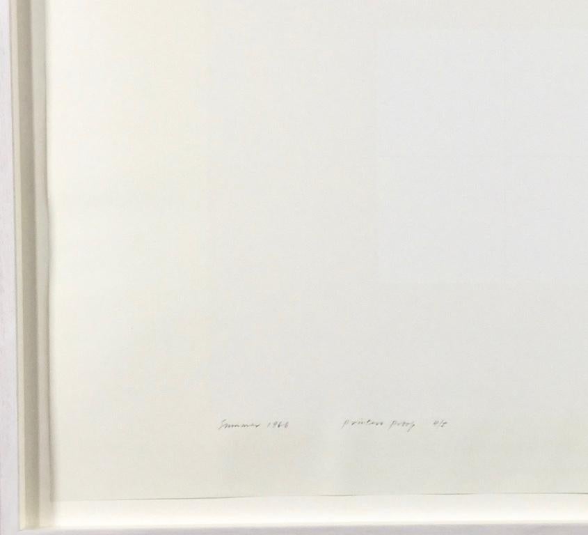 Verano, de Las Cuatro Estaciones, 1966 - Serigrafía Blanca Minimalista - Print Blanco de Richard Lin