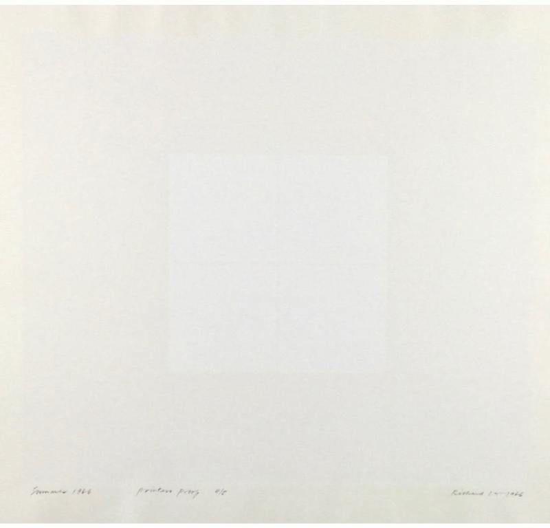Print de Richard Lin - Verano, de Las Cuatro Estaciones, 1966 - Serigrafía Blanca Minimalista