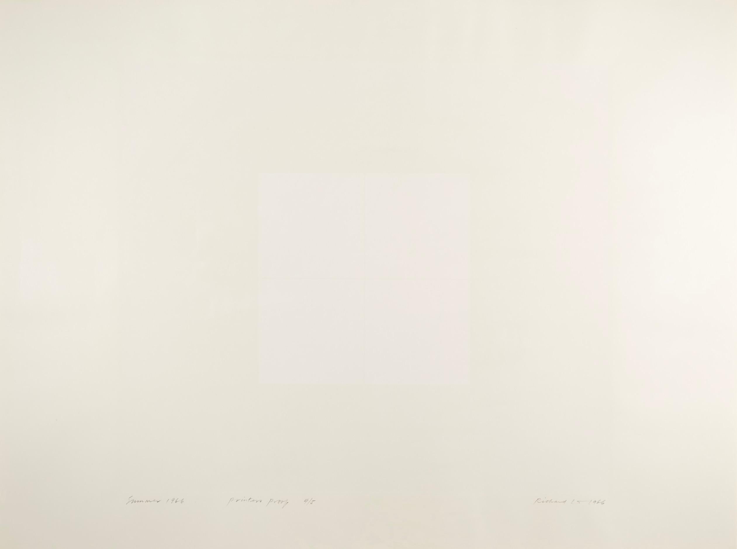 Summer, from the Four Seasons - Minimalist White Modernist Print by Richard Lin