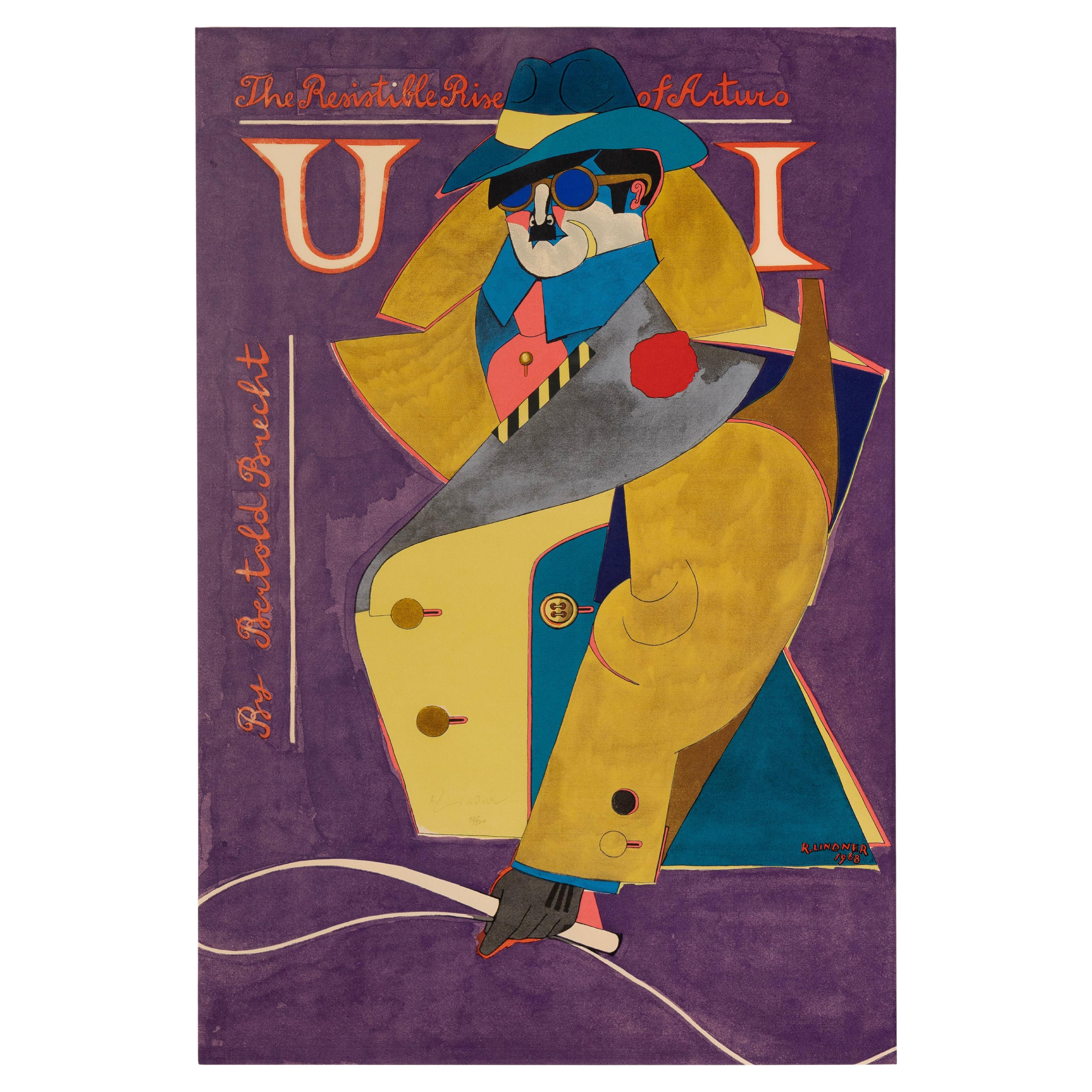 Richard Linder - Resistible Rise Of Arturo Ui, 1968 Litografia firmata 33/500 in vendita