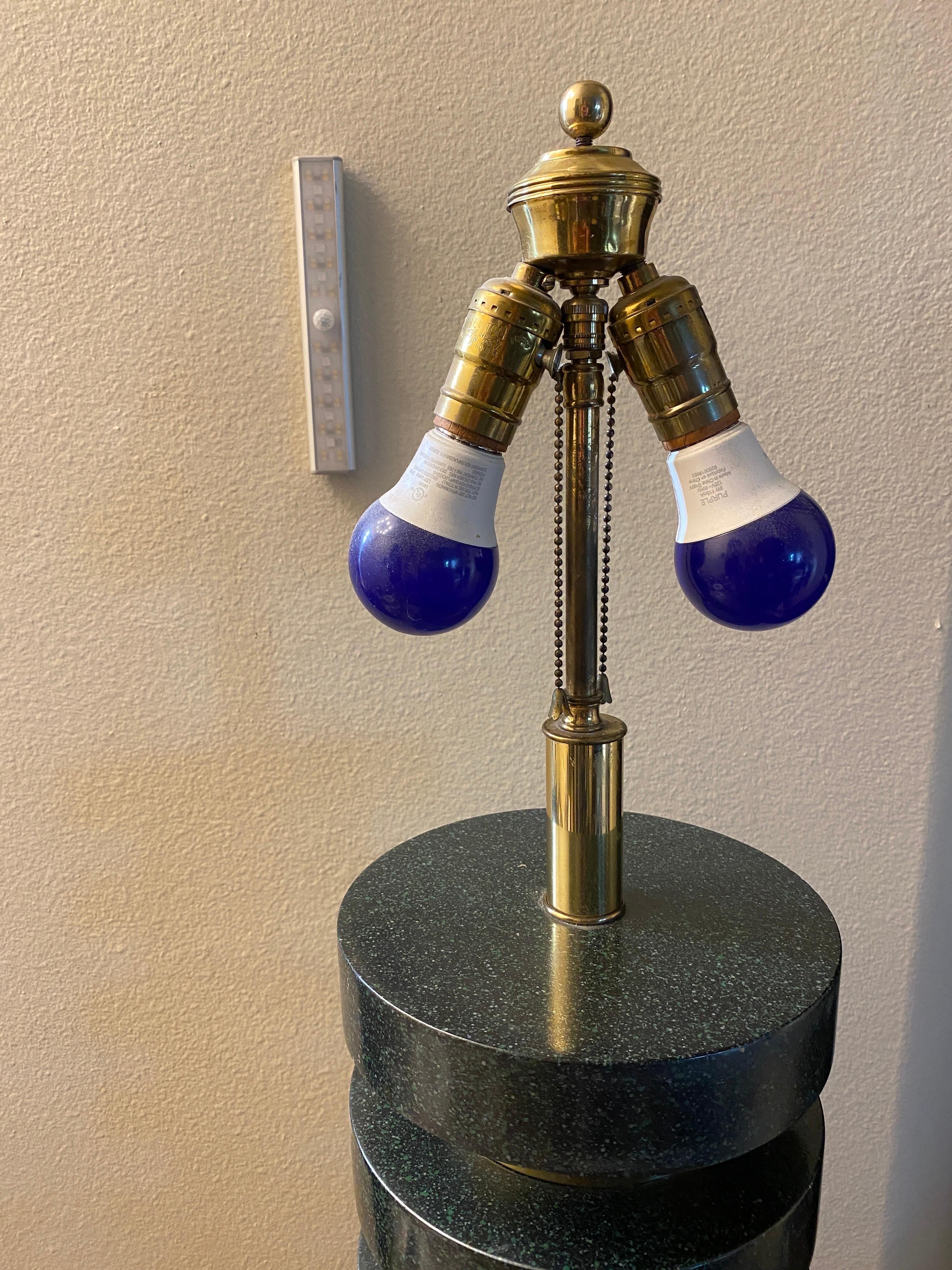 Richard Lindley for Steve Chase Custom One of a Kind Brass Disc Table Lamp. 4