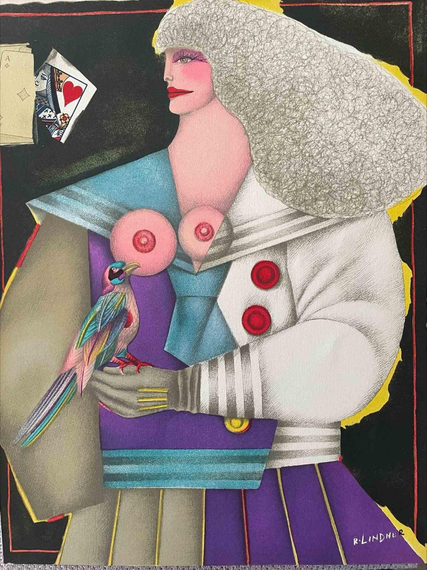 Untitled   is an artwork realized by Richard Lindner  in 1974.

Original colored lithograph.

Good conditions. Printed by Mourlot , France.

This lithograph was realized  by the artist in 1974 for éditions XXe Siècle - Le Surrealisme I - XLII -