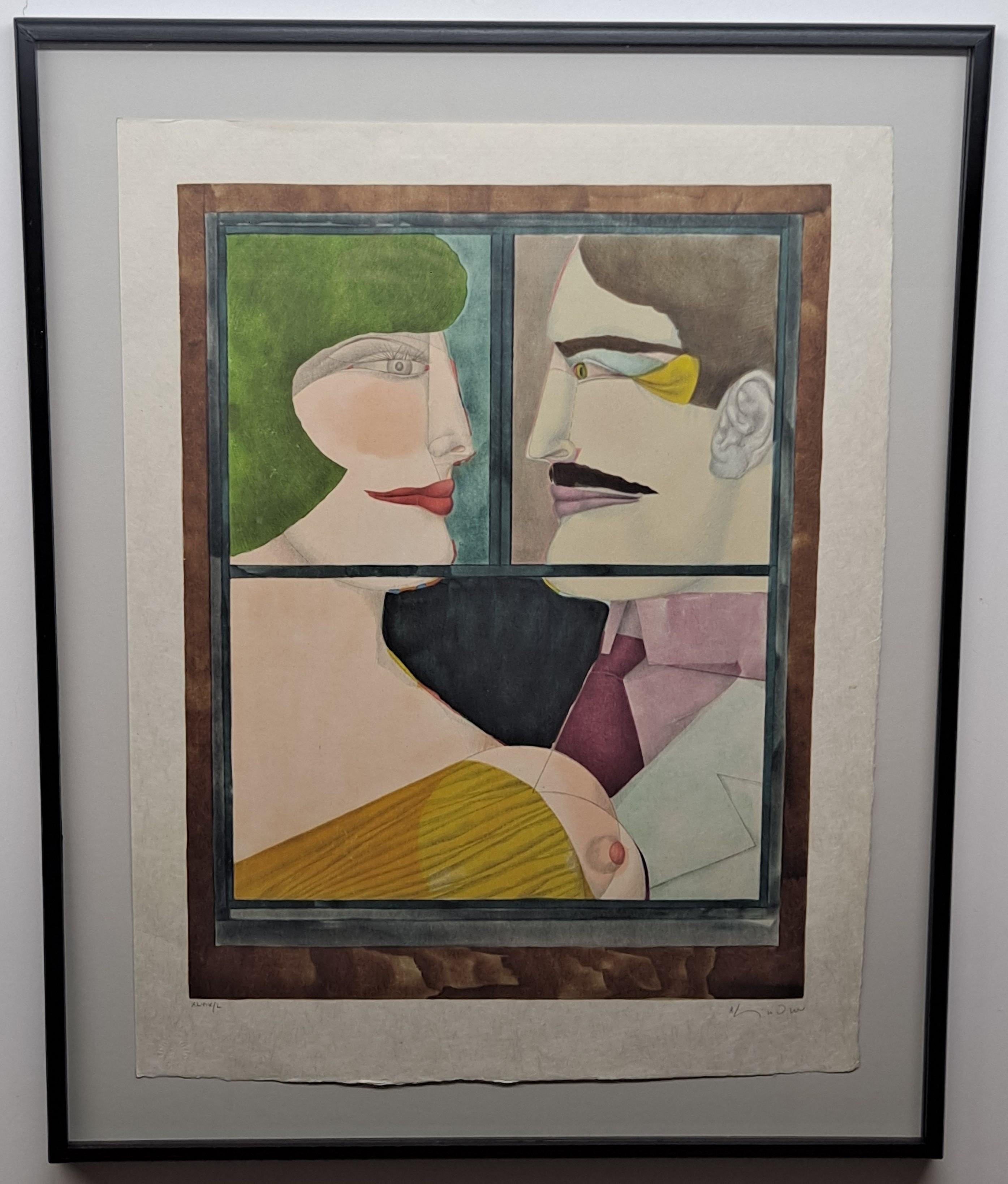 Richard Lindner (German American) 1901 - 1978 Lithograph Signed and Numbered 46/ In Good Condition For Sale In San Francisco, CA